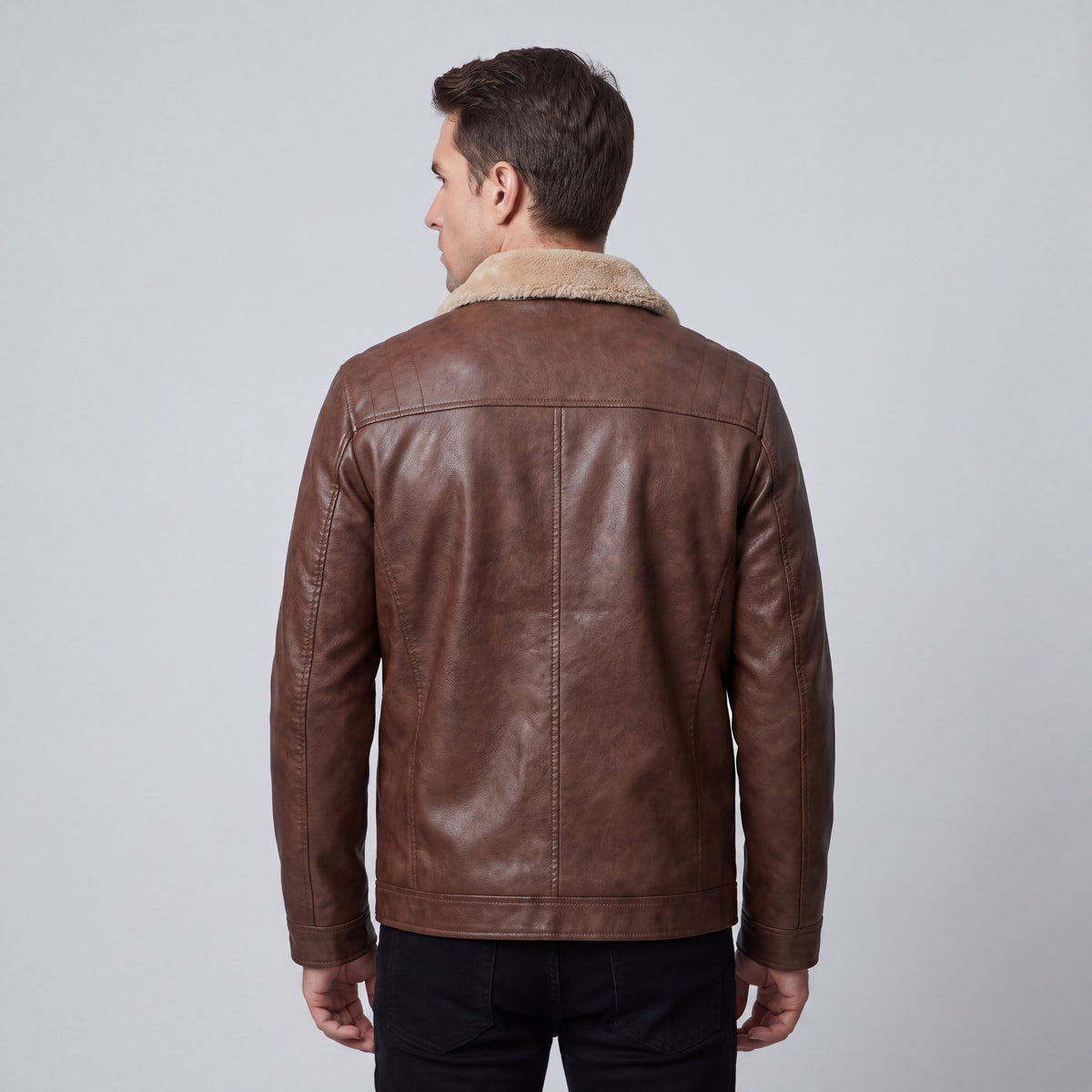 Fall Men's Tailored Fit Leather Jacket | Moto Biker Jacket