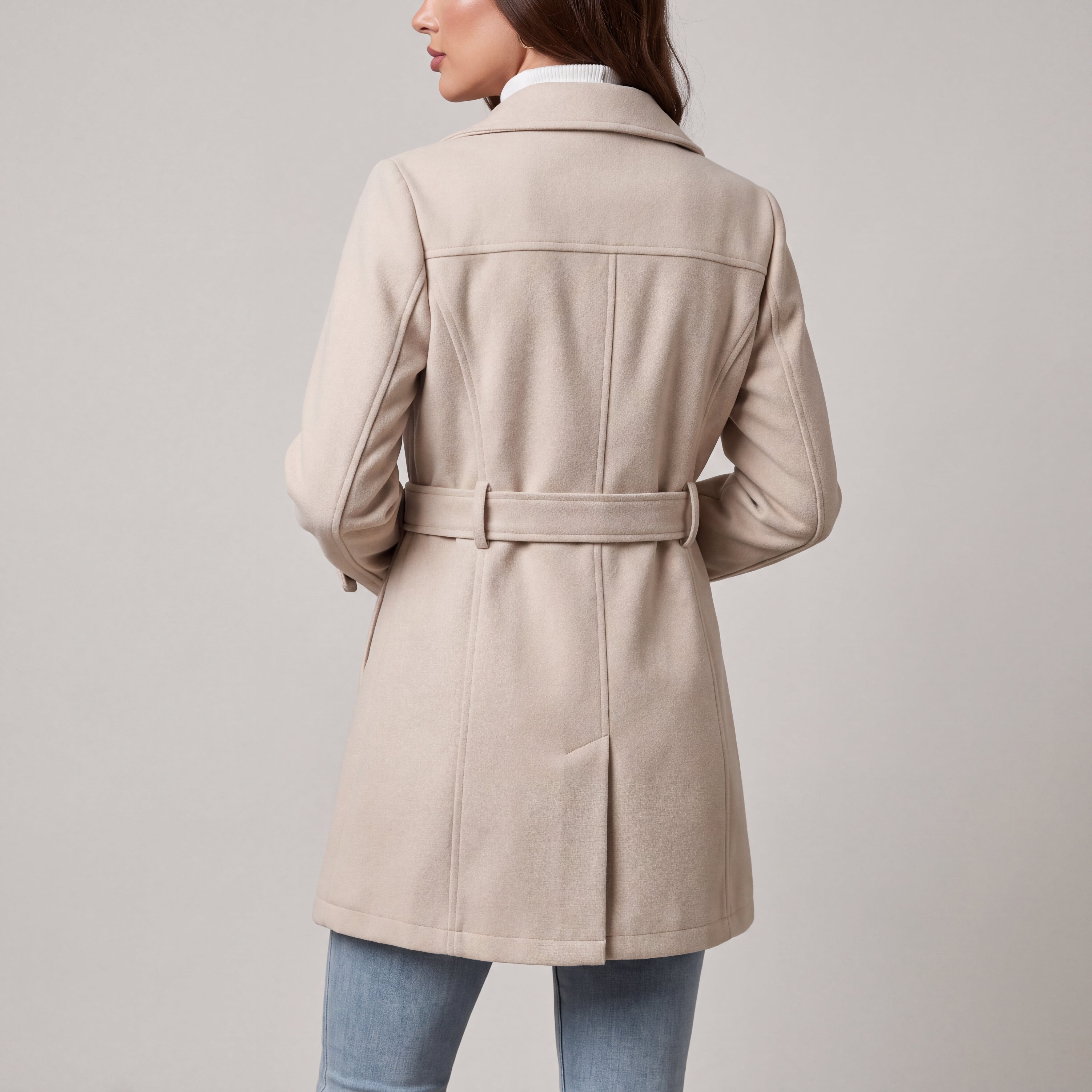 Fall Women's Fitted Trench Coat with Adjustable Belt | Outerwear