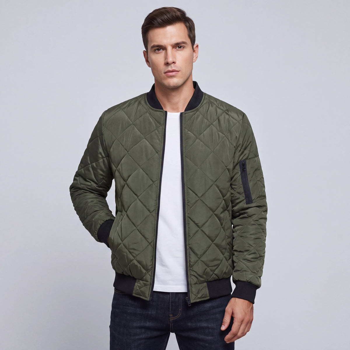Fall Men's Slim Fit Quilted Cotton Jacket | Casual Jacket