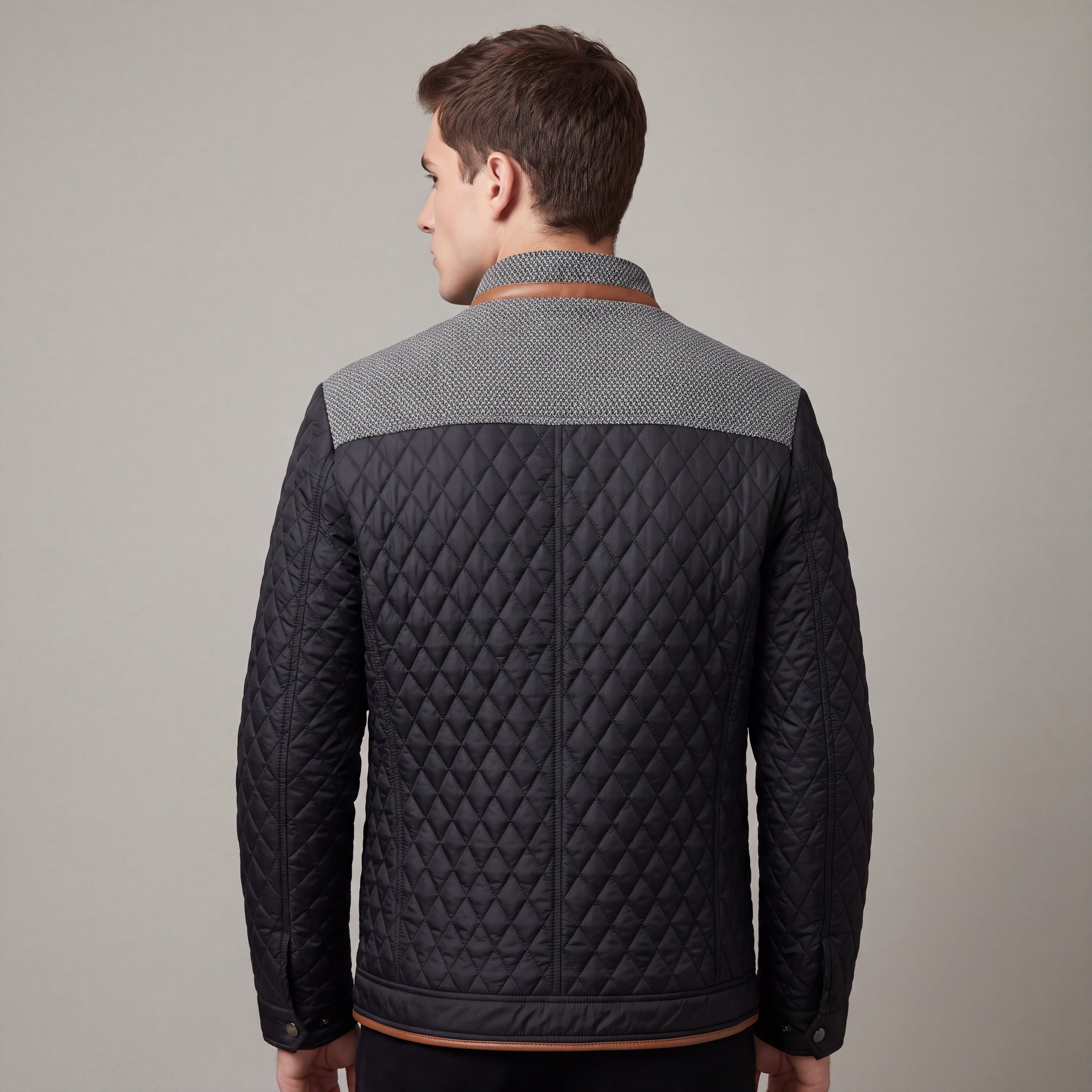 Fall Men's Windproof Lined Jacket with High Collar | Casual Coat