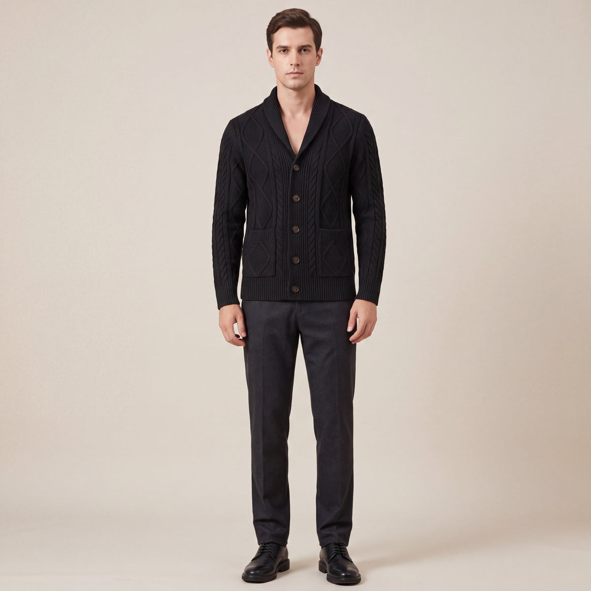 Men's Classic Cardigan with Relaxed, Comfortable Fit