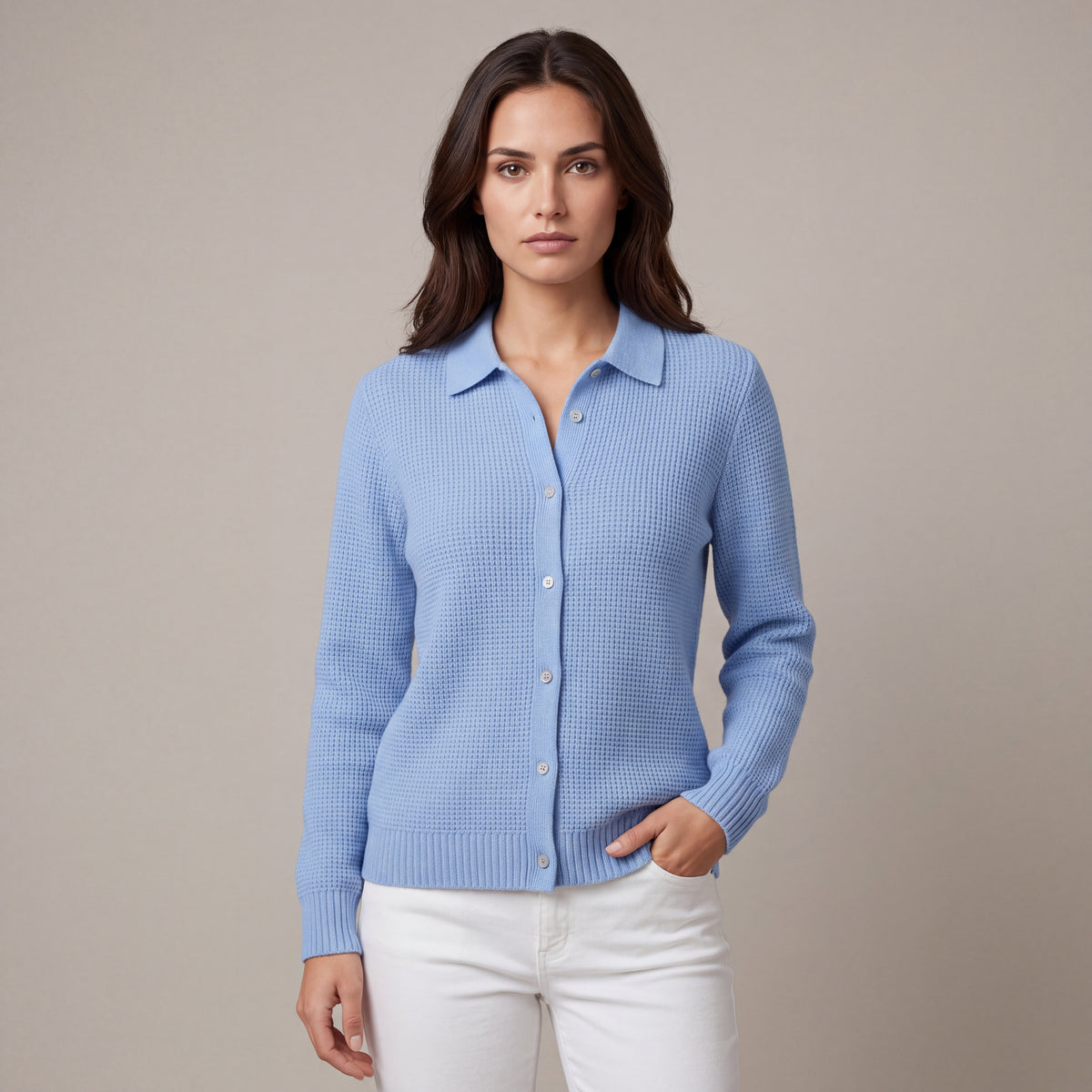 Elegant Women's Longline Cardigan with Buttons