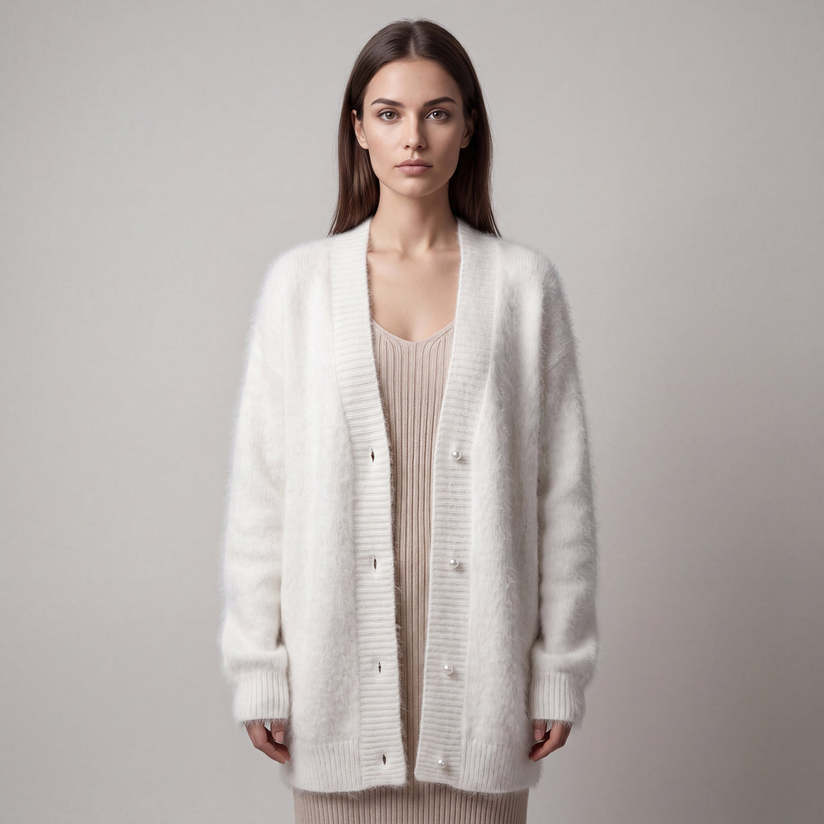 Women's Open-Front V-Neck Cardigan, Relaxed Fit