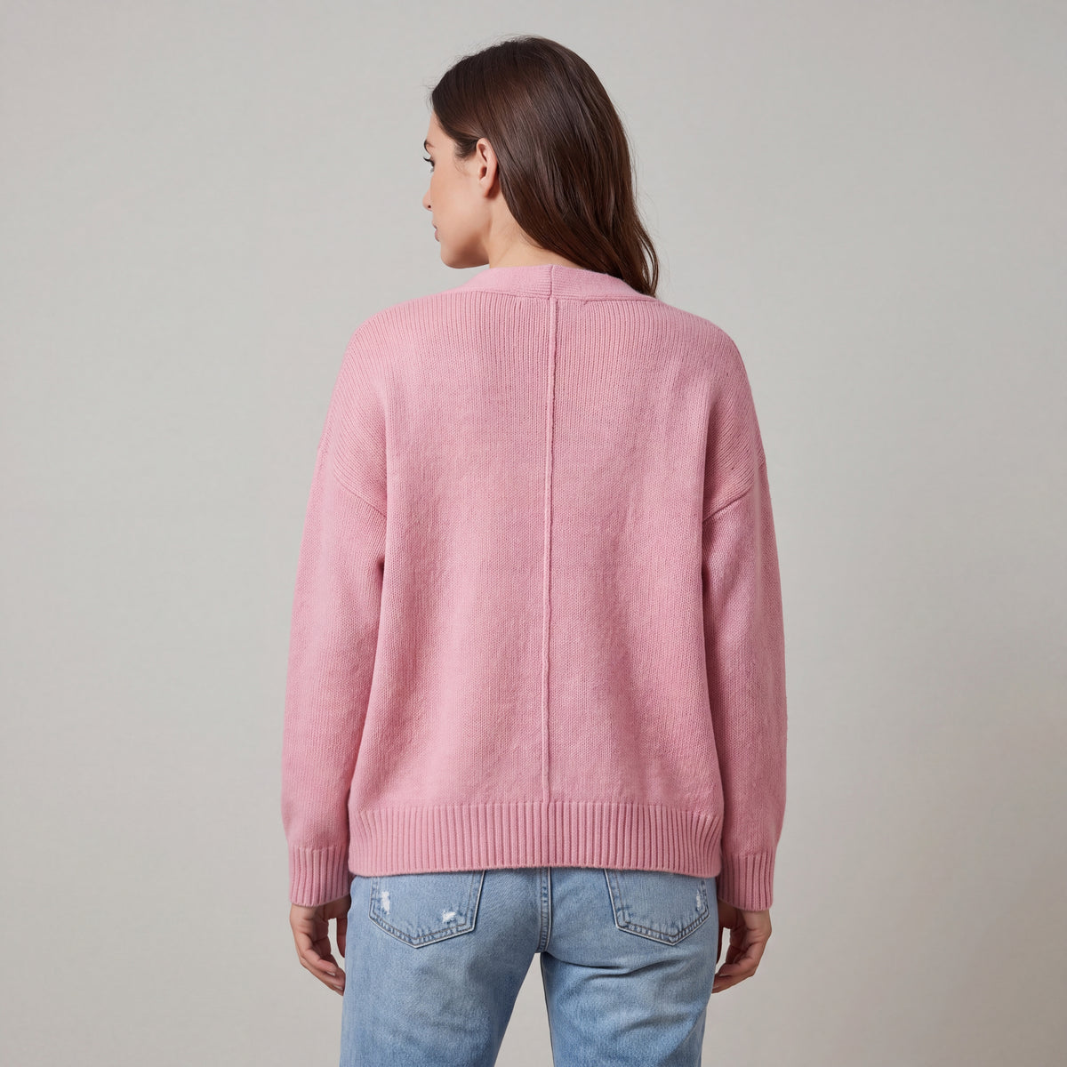 Oversized Open-Front Women's Cardigan with Pockets