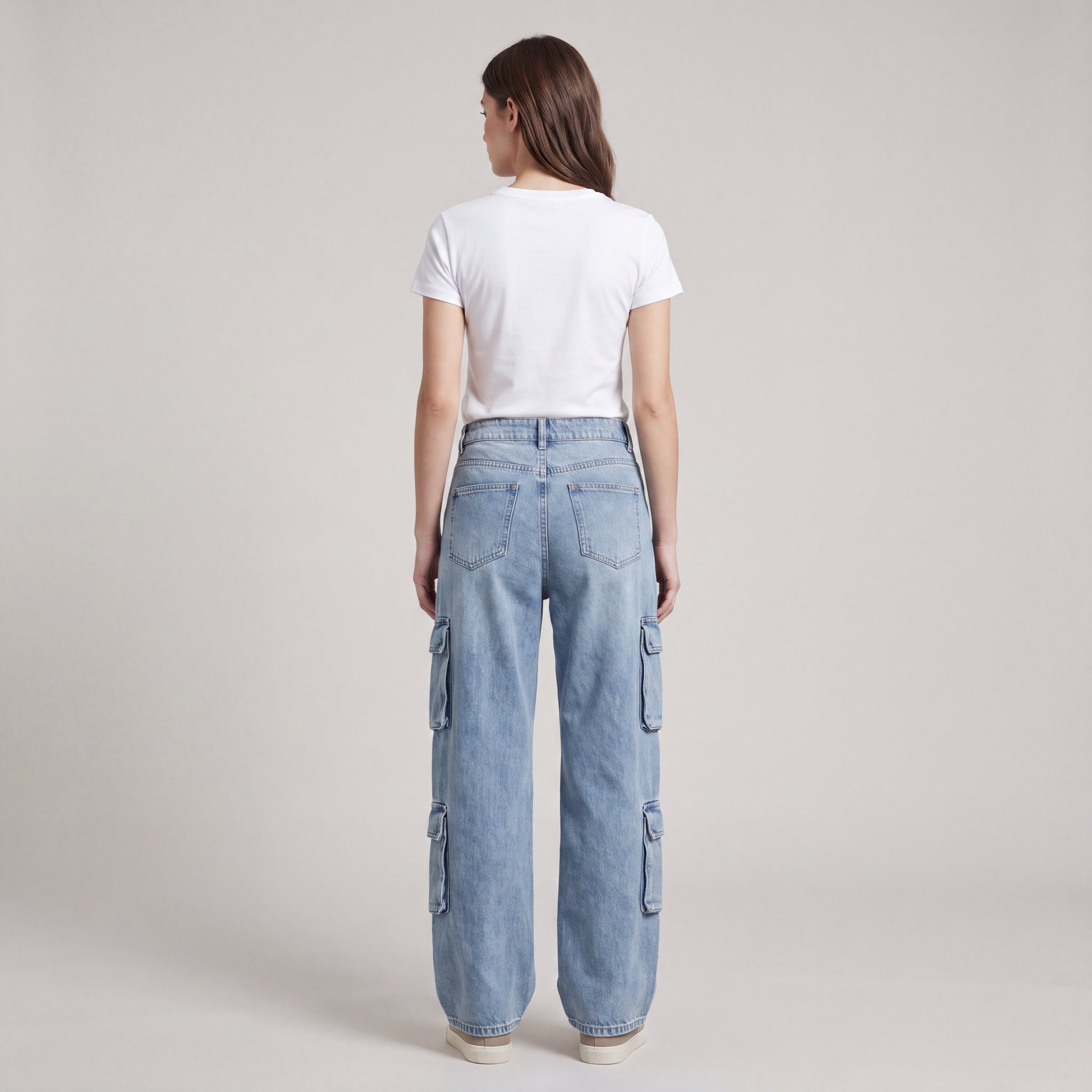 Women's Baggy Cargo Jeans, Relaxed Fit