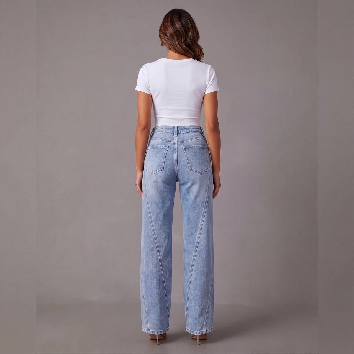 Women's High-Waisted, Wide-Leg Palazzo Jeans