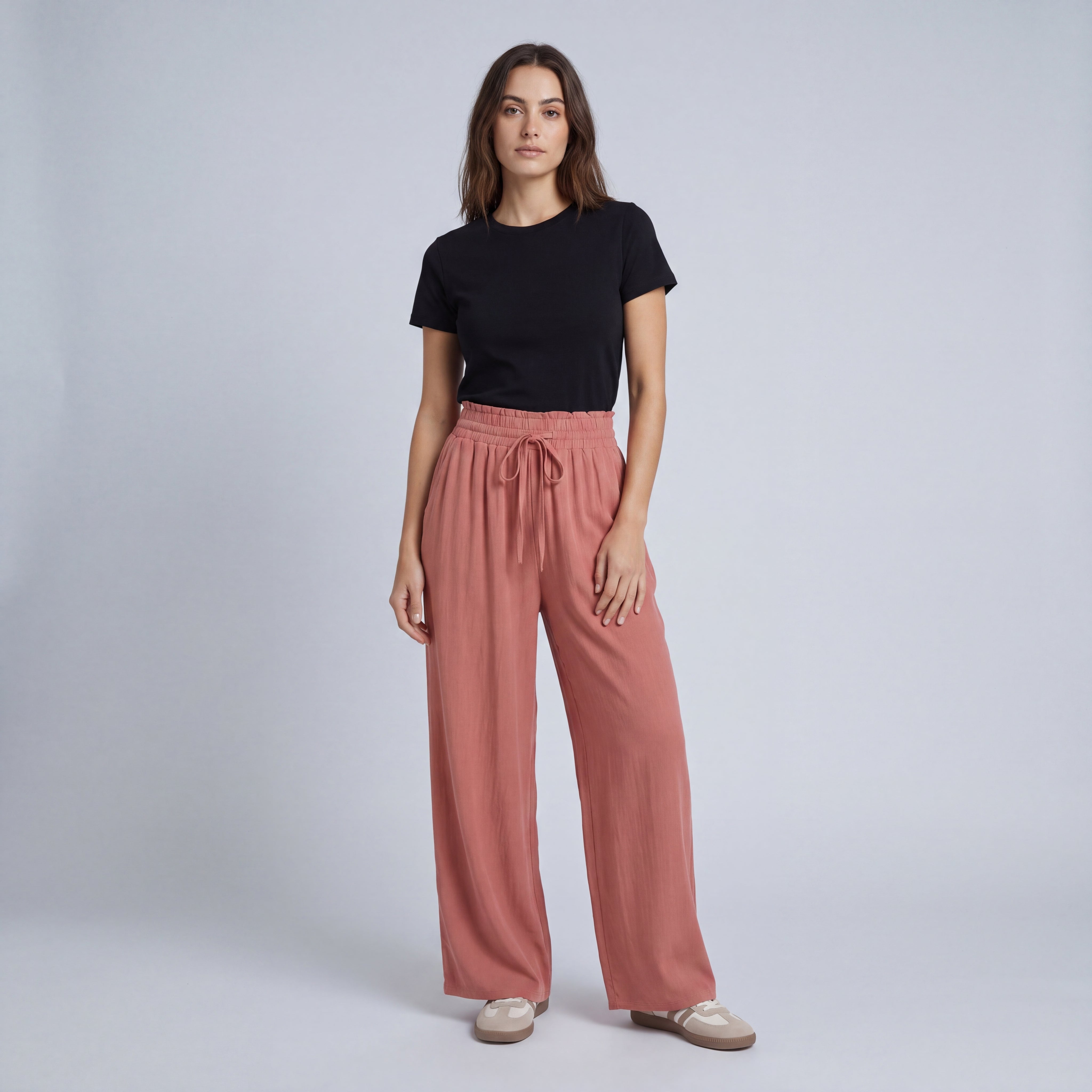 Women's High-Waisted Stretch Palazzo Pants