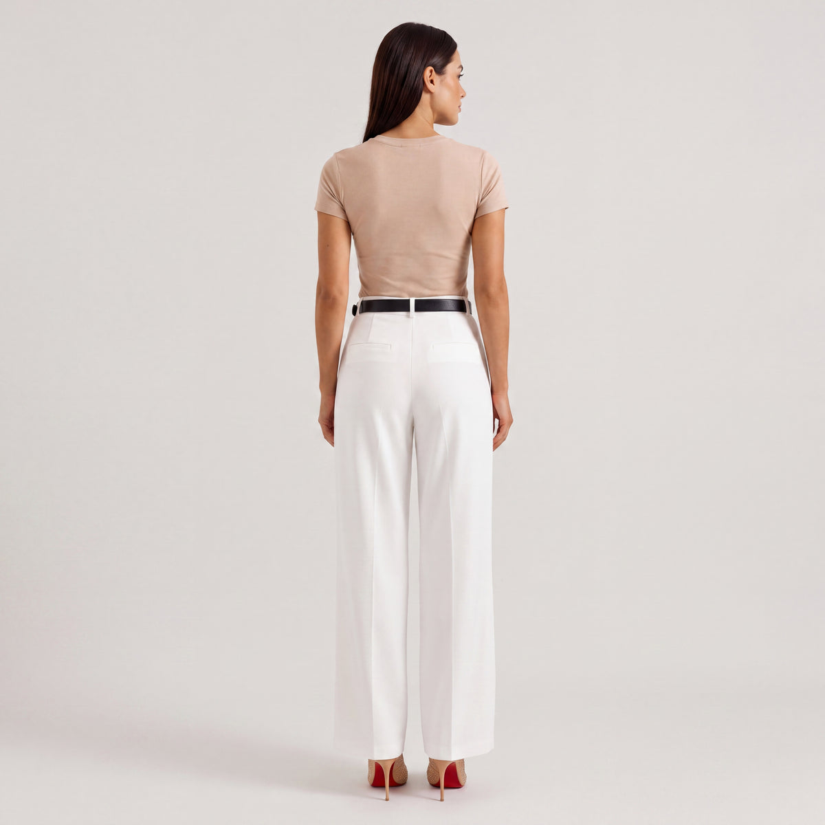Women's High-Waisted, Wide-Leg, Elegant Pants