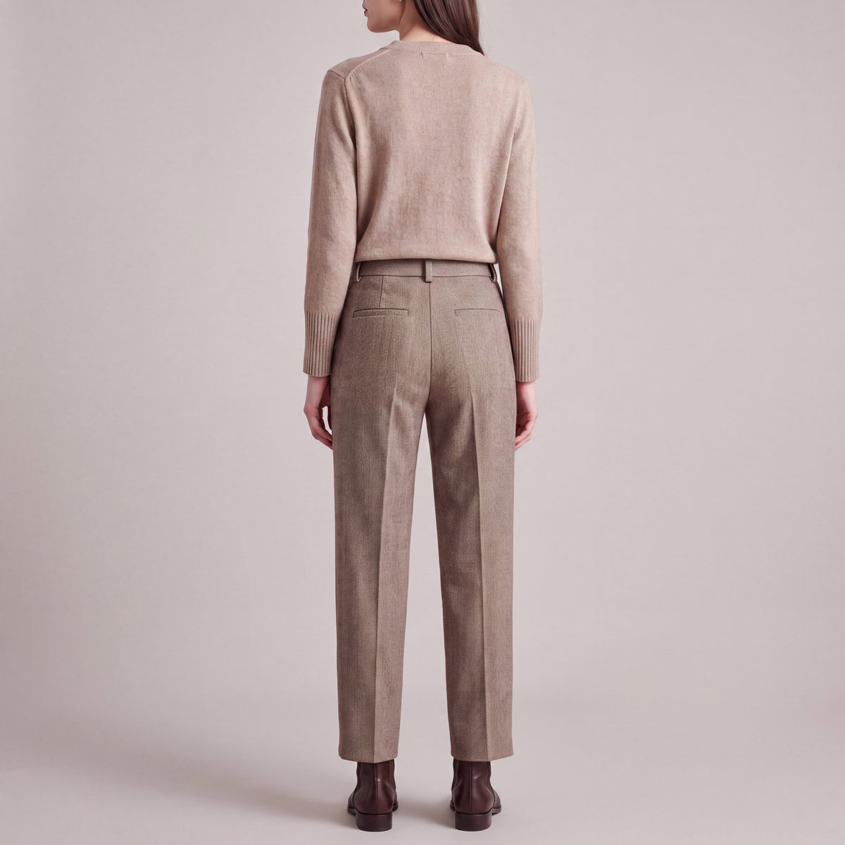 Women's High Waisted Wool Blend Straight Leg Pants | Tailored Pants