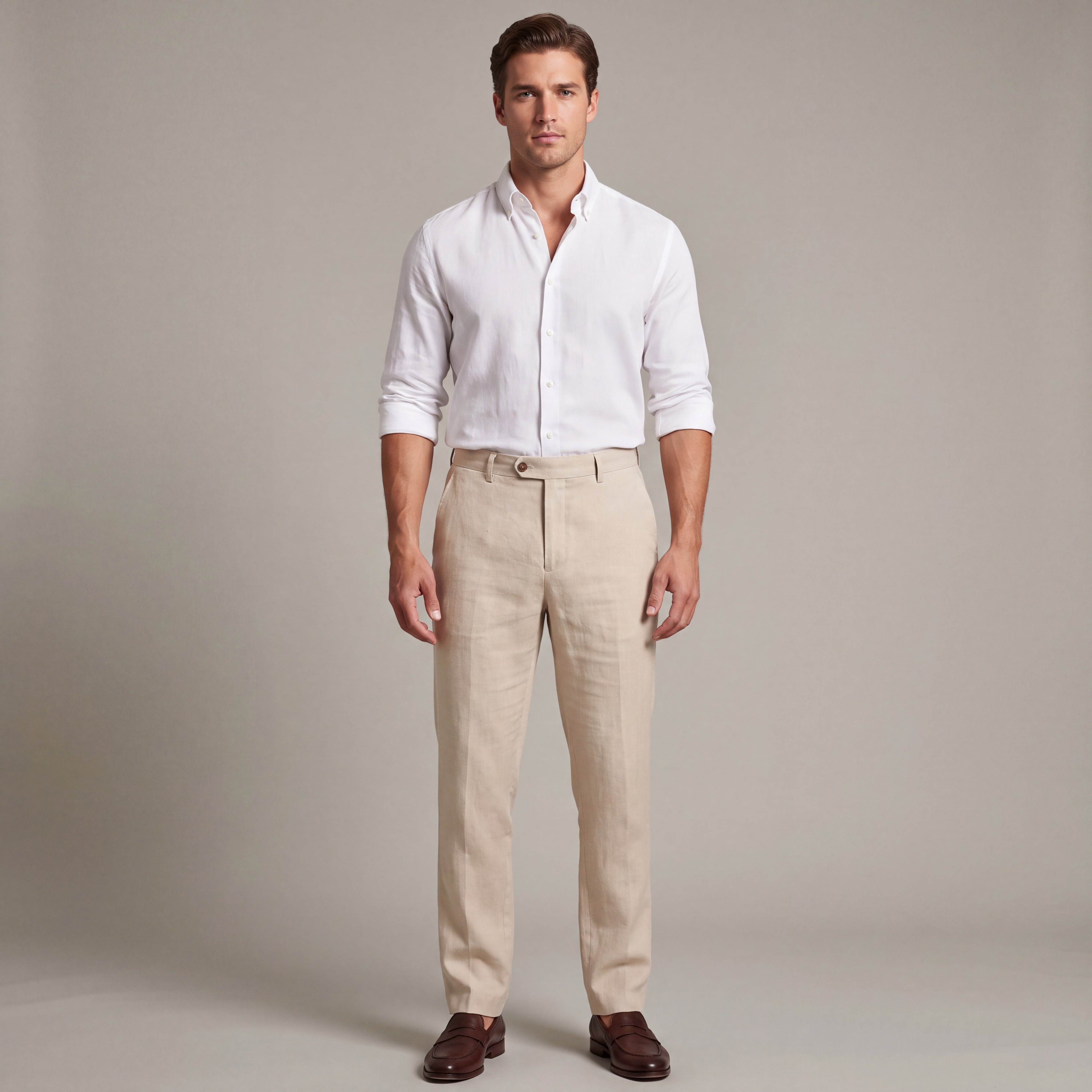 Lightweight, Slim-Fit Dress Pants in Linen
