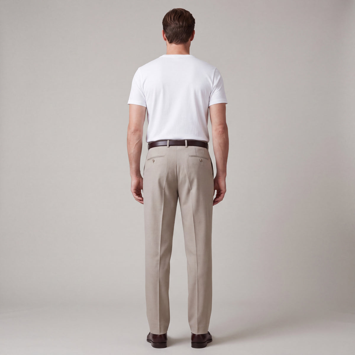 Linen Pants with Elastic Waist and Straight Legs