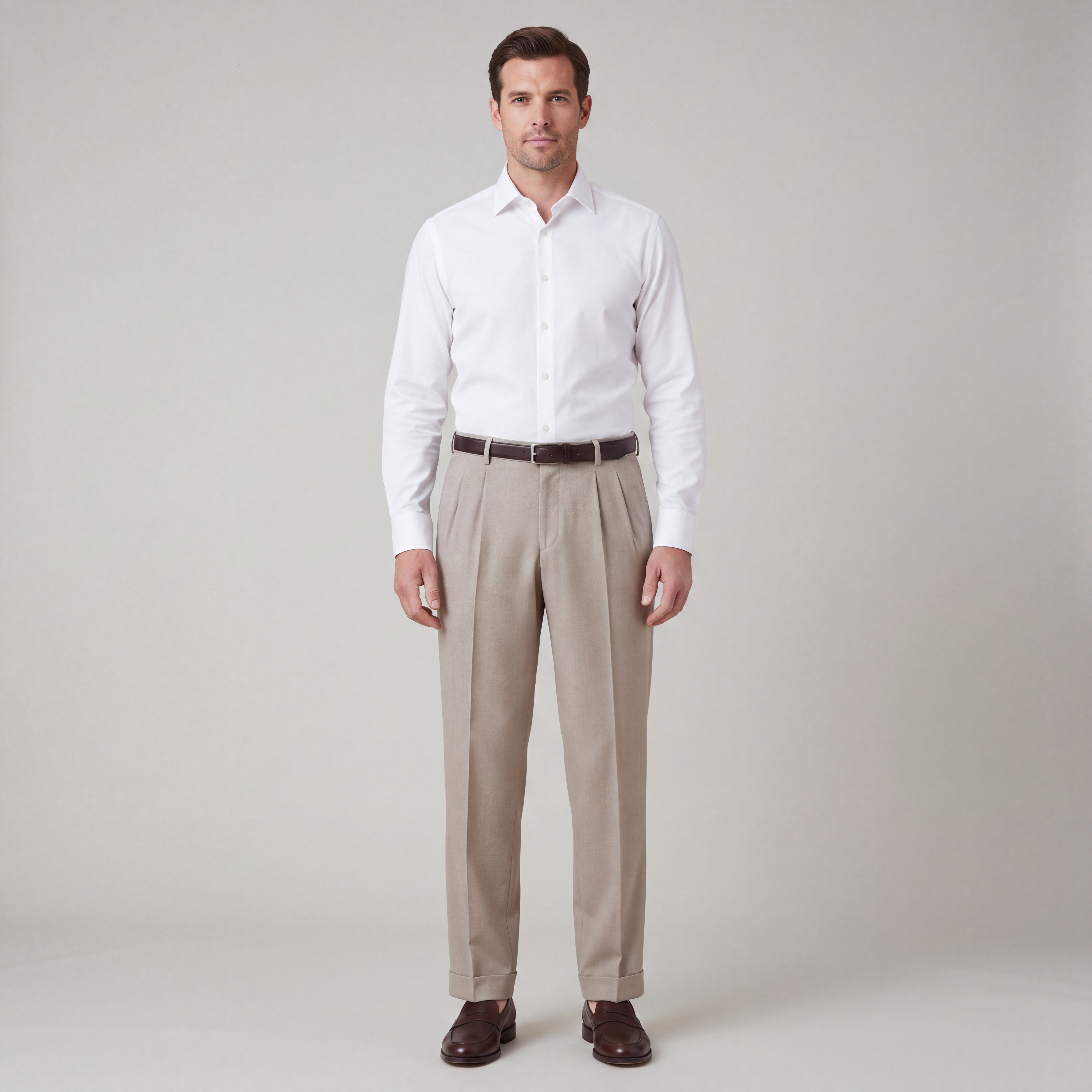 Linen Pants with Elastic Waist and Straight Legs