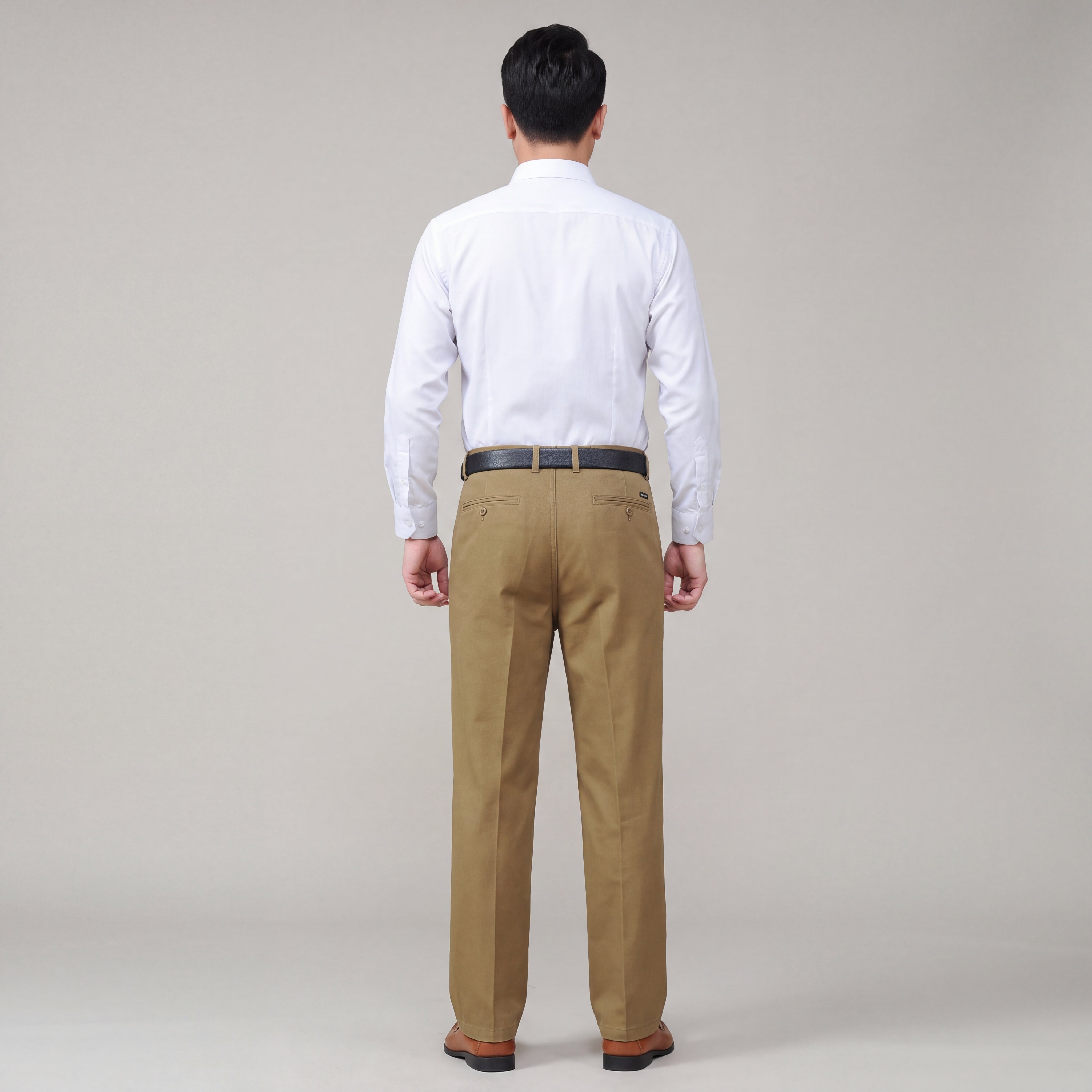 Linen Pants with Elastic Waist and Regular Leg