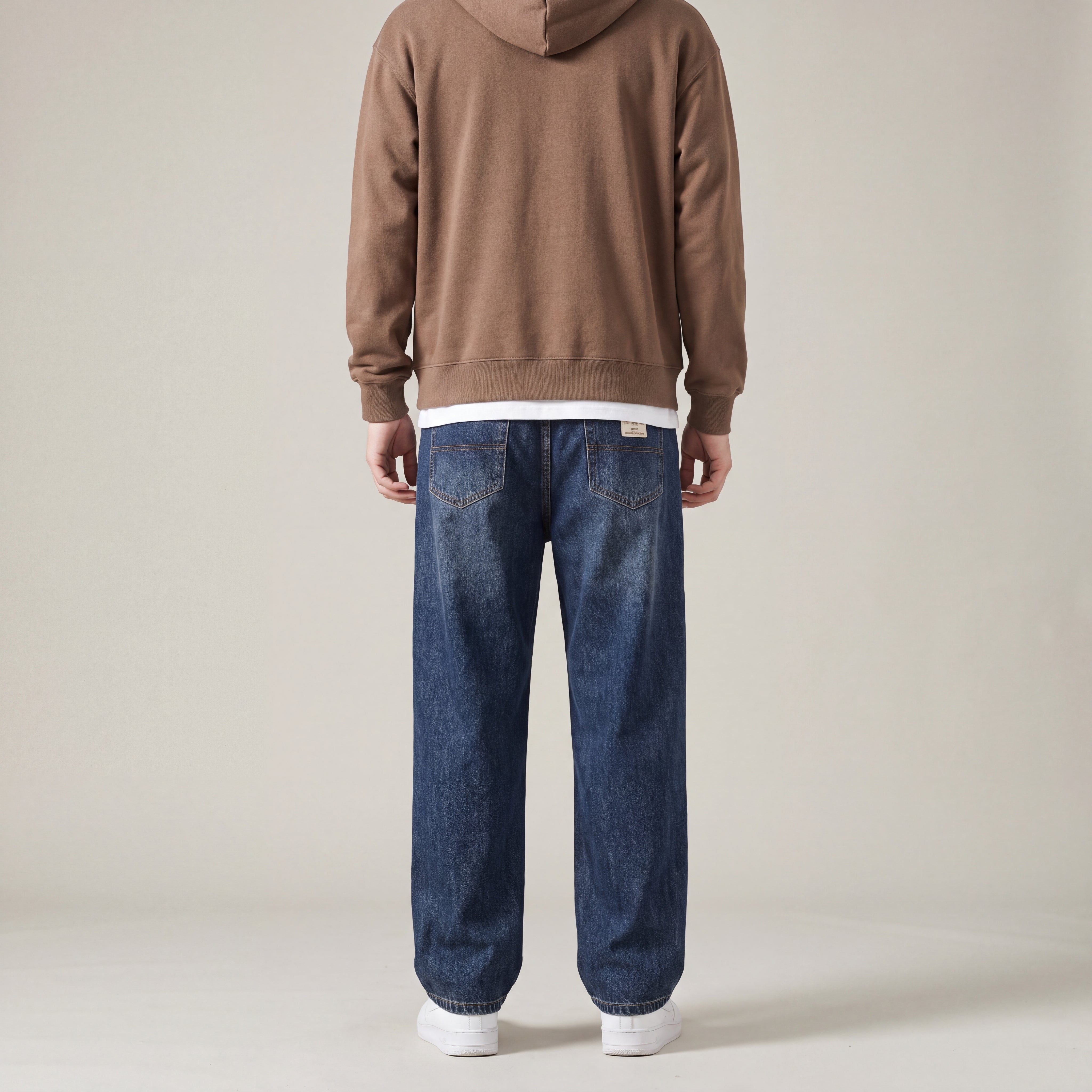 Men's Baggy Wide-Leg Jeans with Drawstring