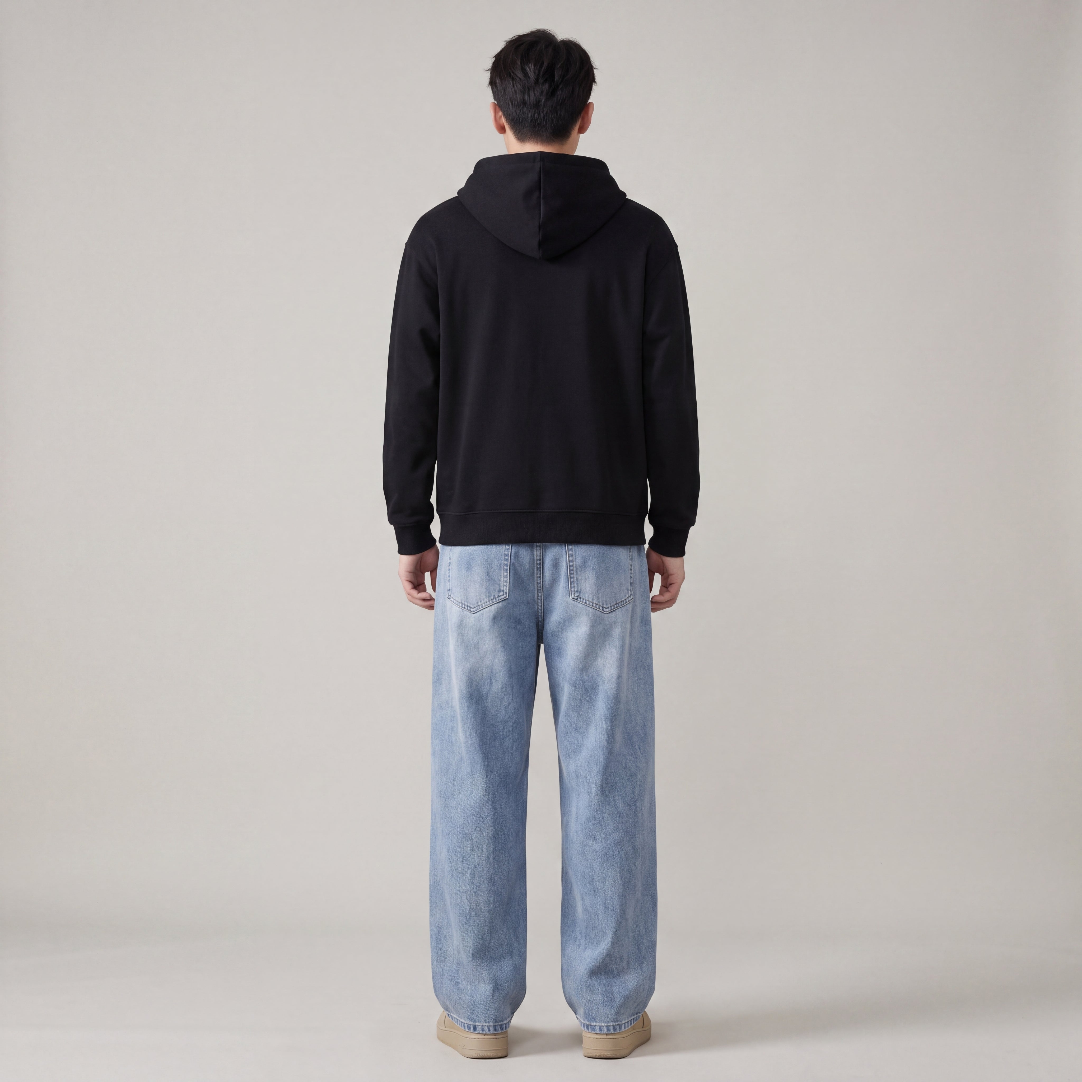 Men's Relaxed-Fit Jeans with Drawstring and Pockets