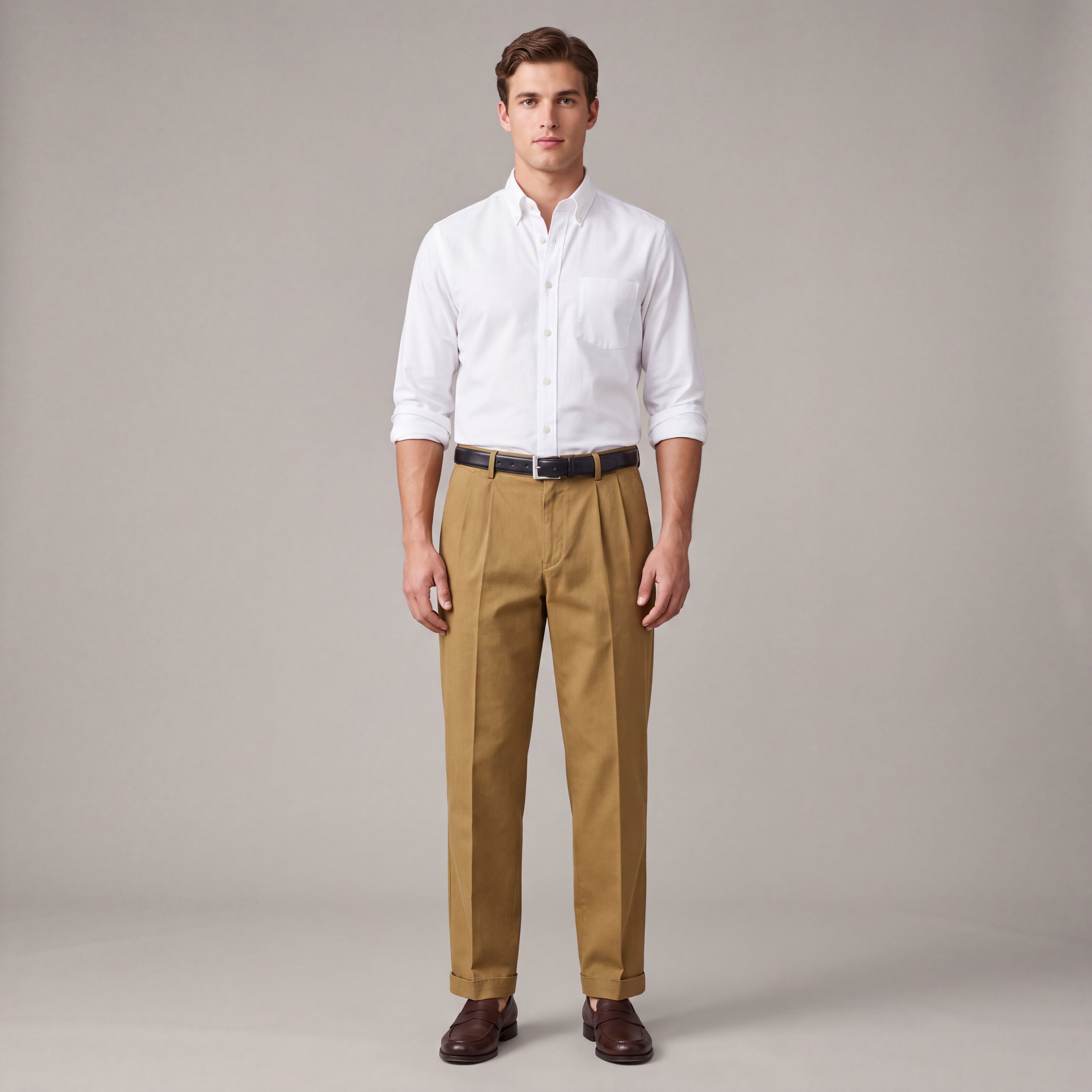 Linen Pants with Elastic Waist and Regular Leg