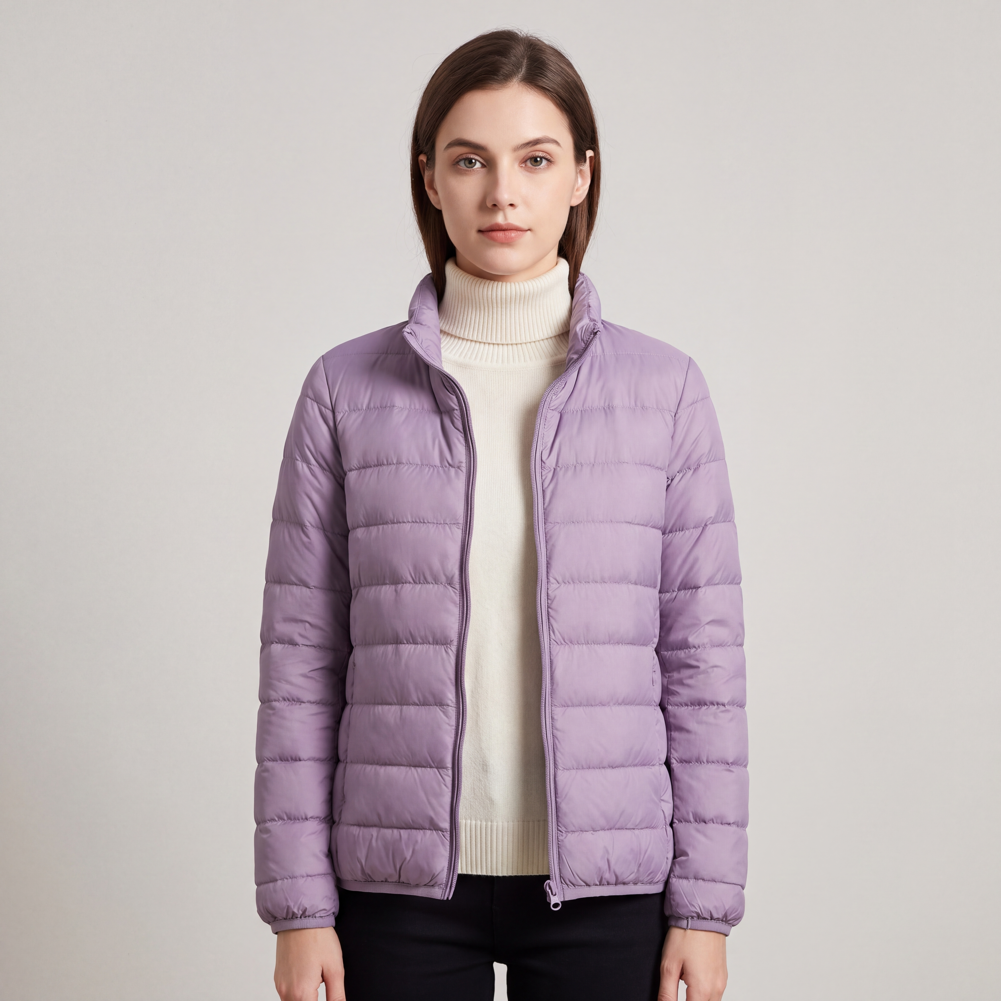 Lightweight Women's Down Jacket with a Relaxed Fit