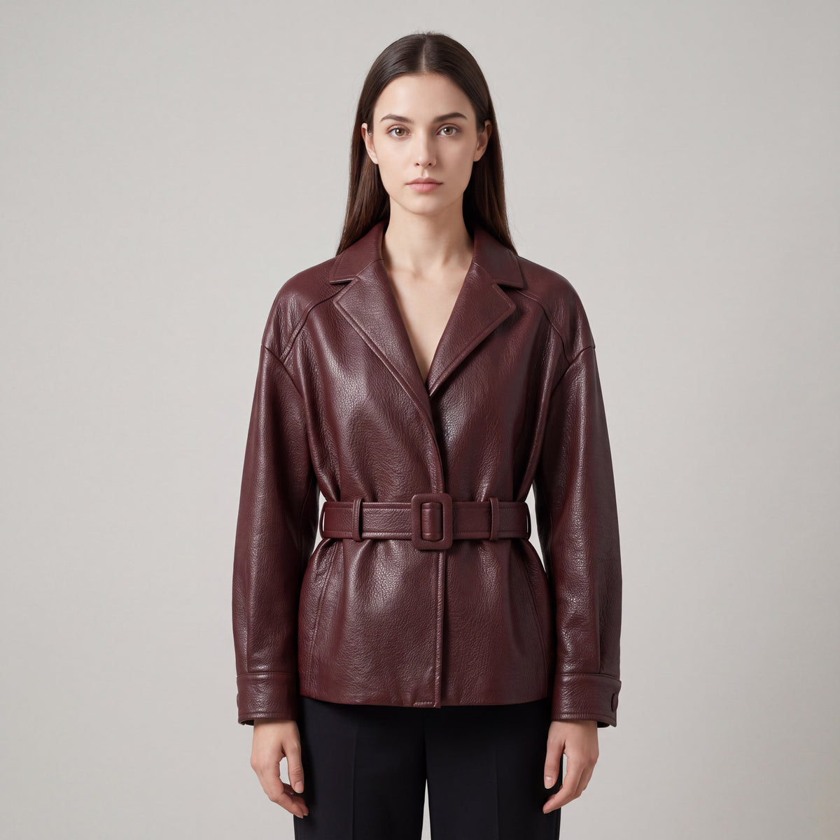 Women's Leather Jacket with Tailored Fit