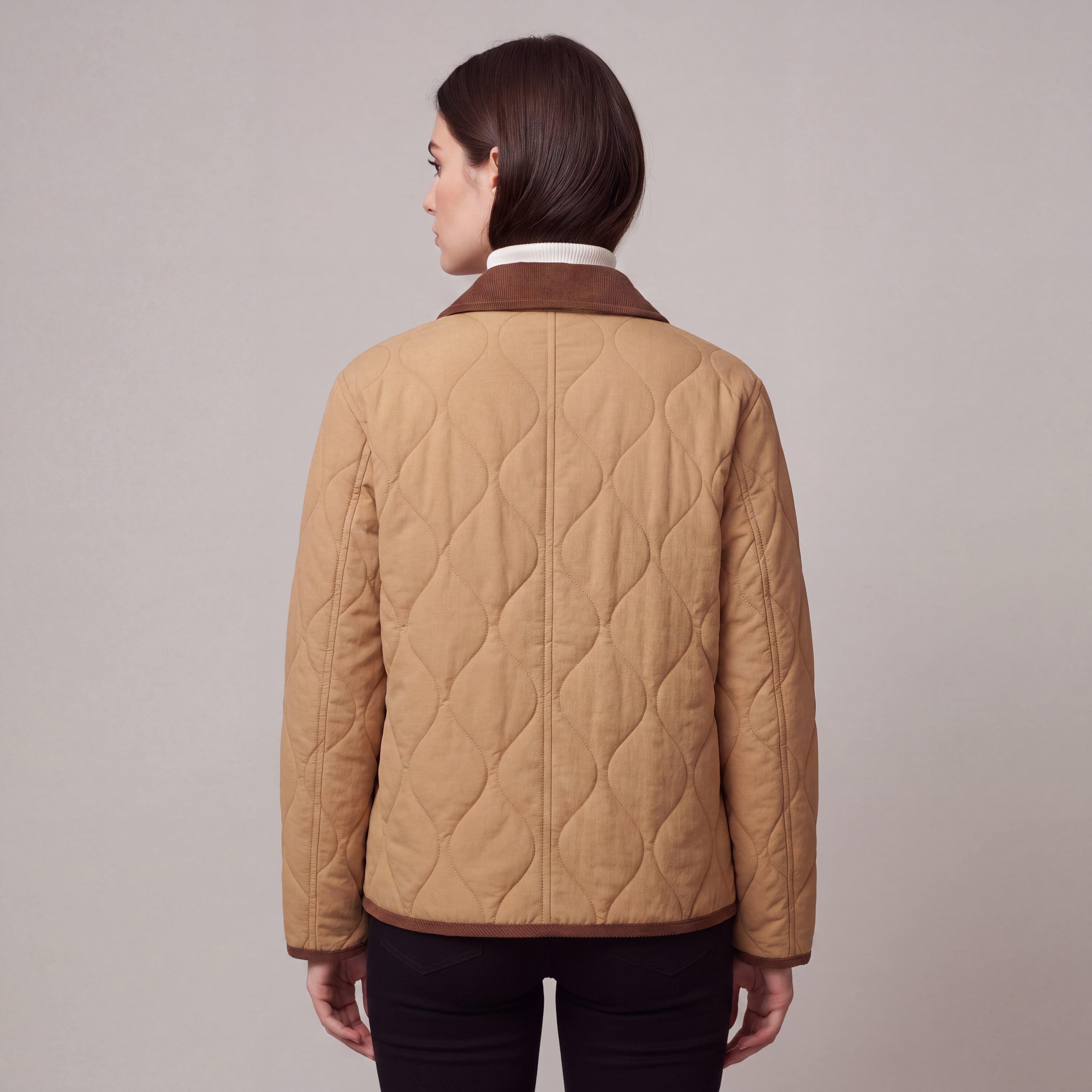 Lightweight Women's Quilted Jacket with Lapels, Relaxed Fit
