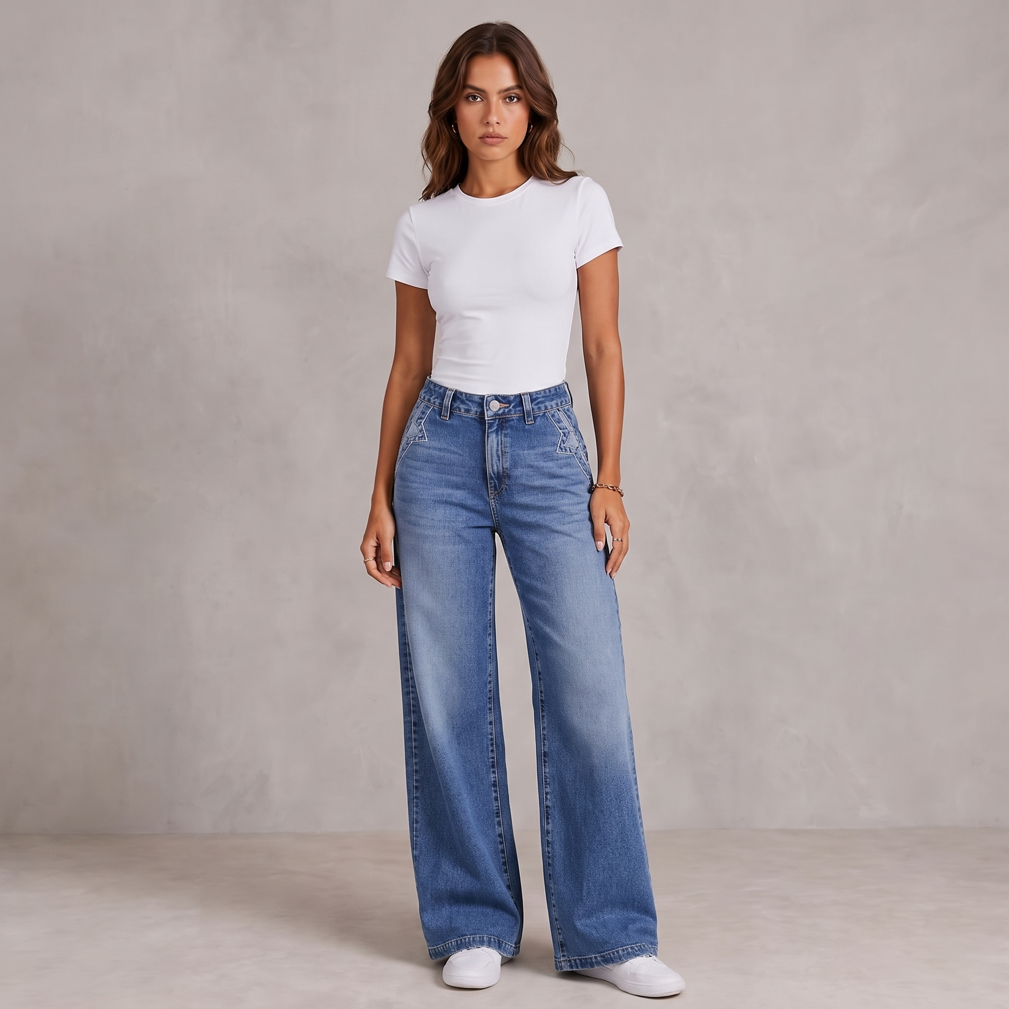 Elegant Baggy Jeans with Comfortable Waist