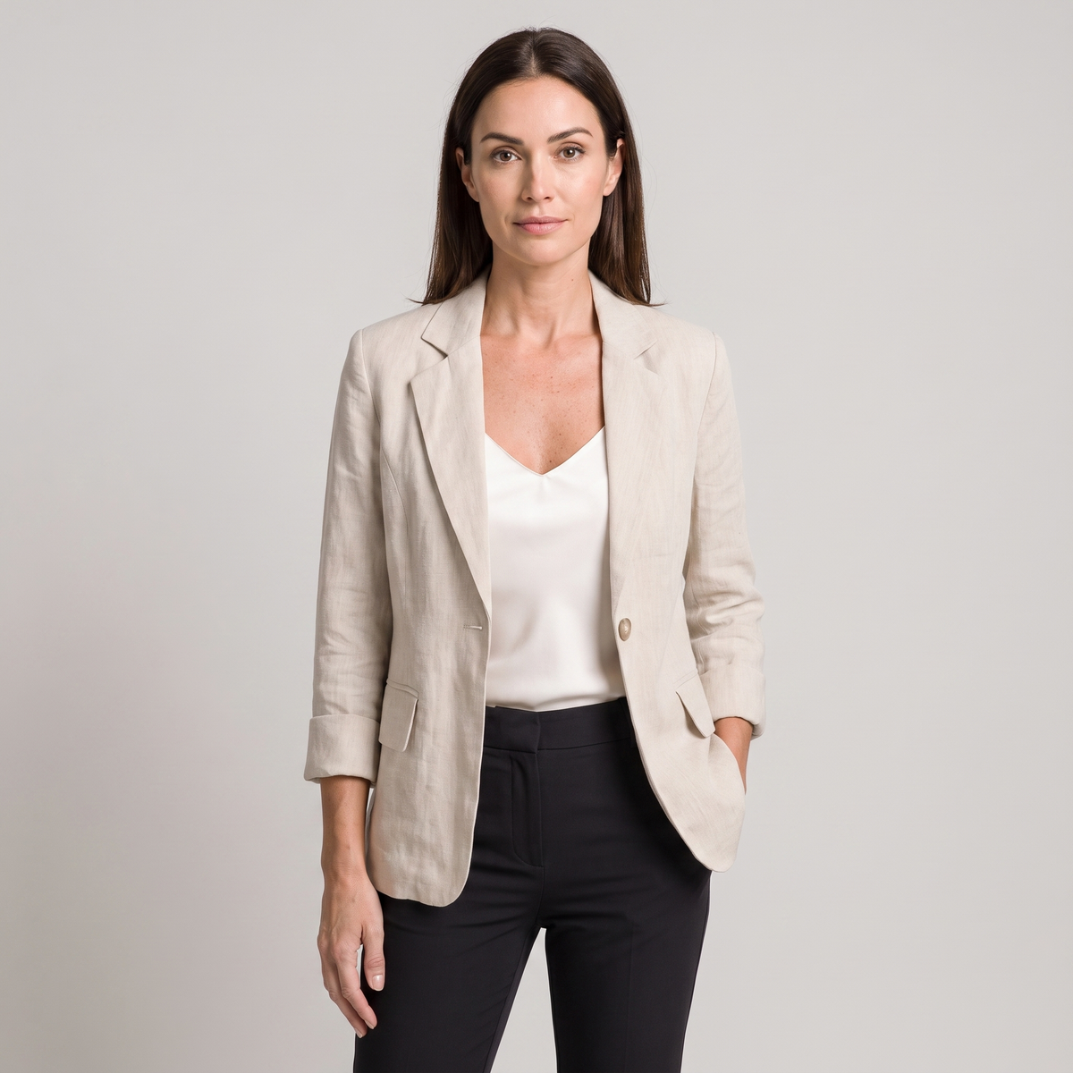 Lightweight Women's Cotton Blazer, Relaxed Fit