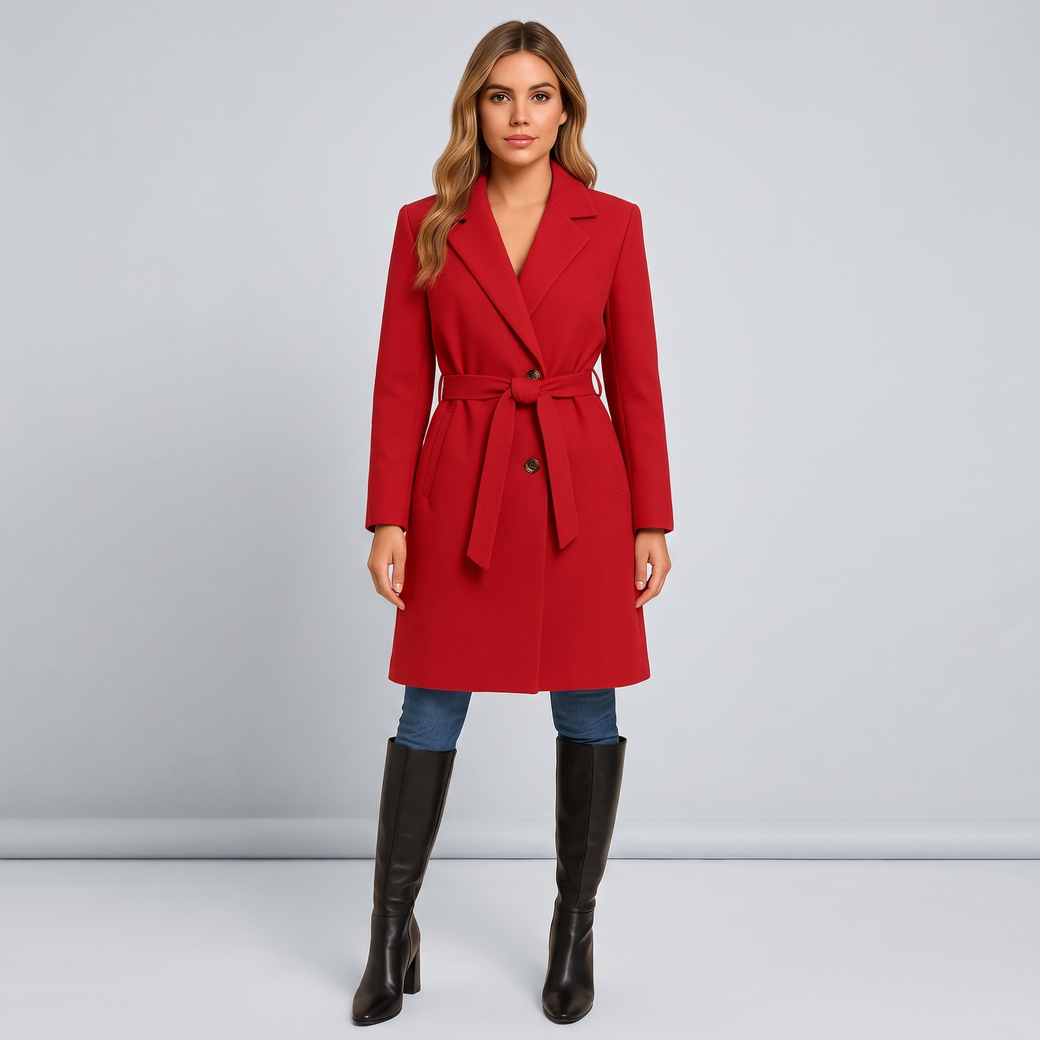 Women's A-Line Double-Breasted Trench Coat