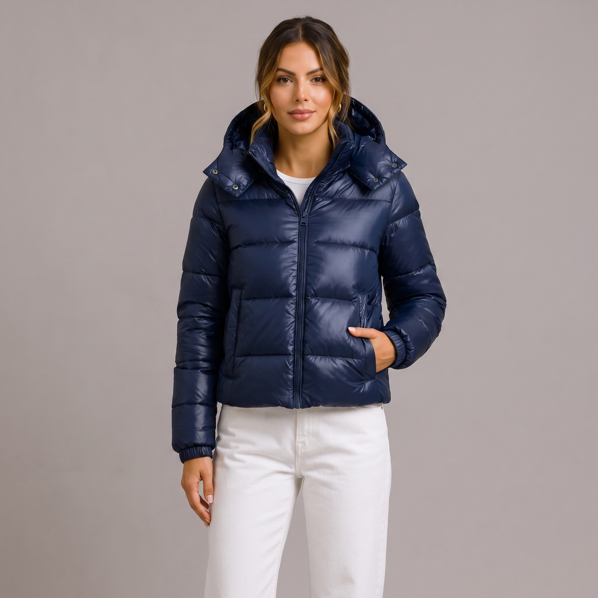 Puffer Jacket Women Ultra Lightweight Hooded Quilted