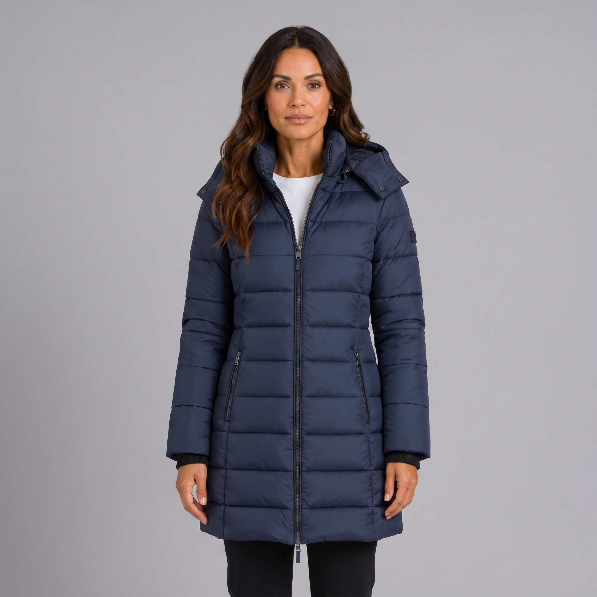 Puffer Jacket Women Long Hooded Winter Quilte