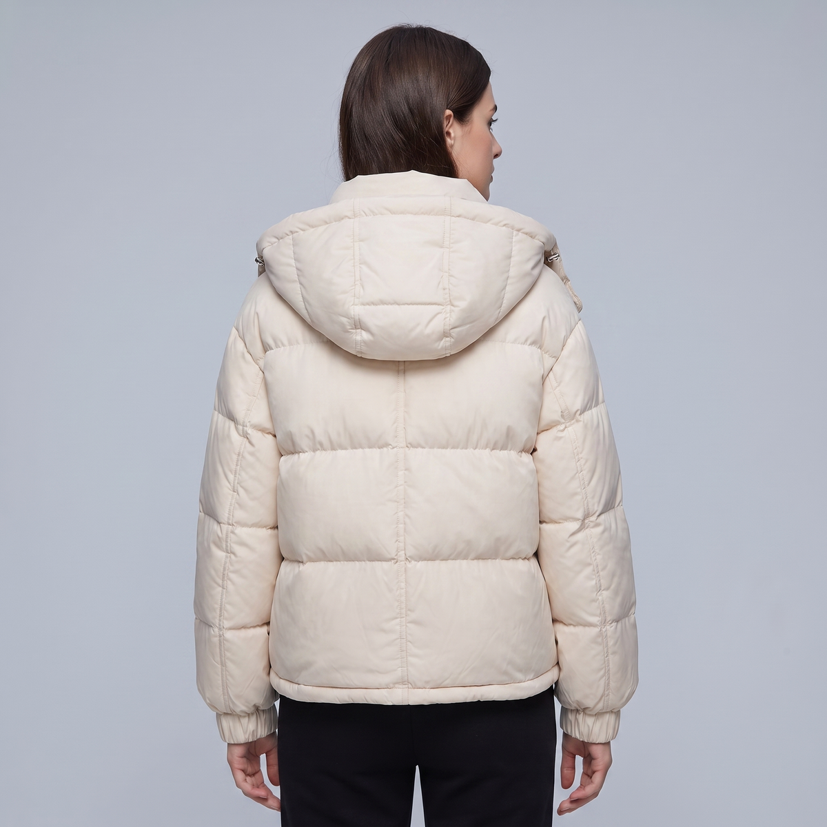 Puffer Jacket Women Short Oversize High Neck Quilted