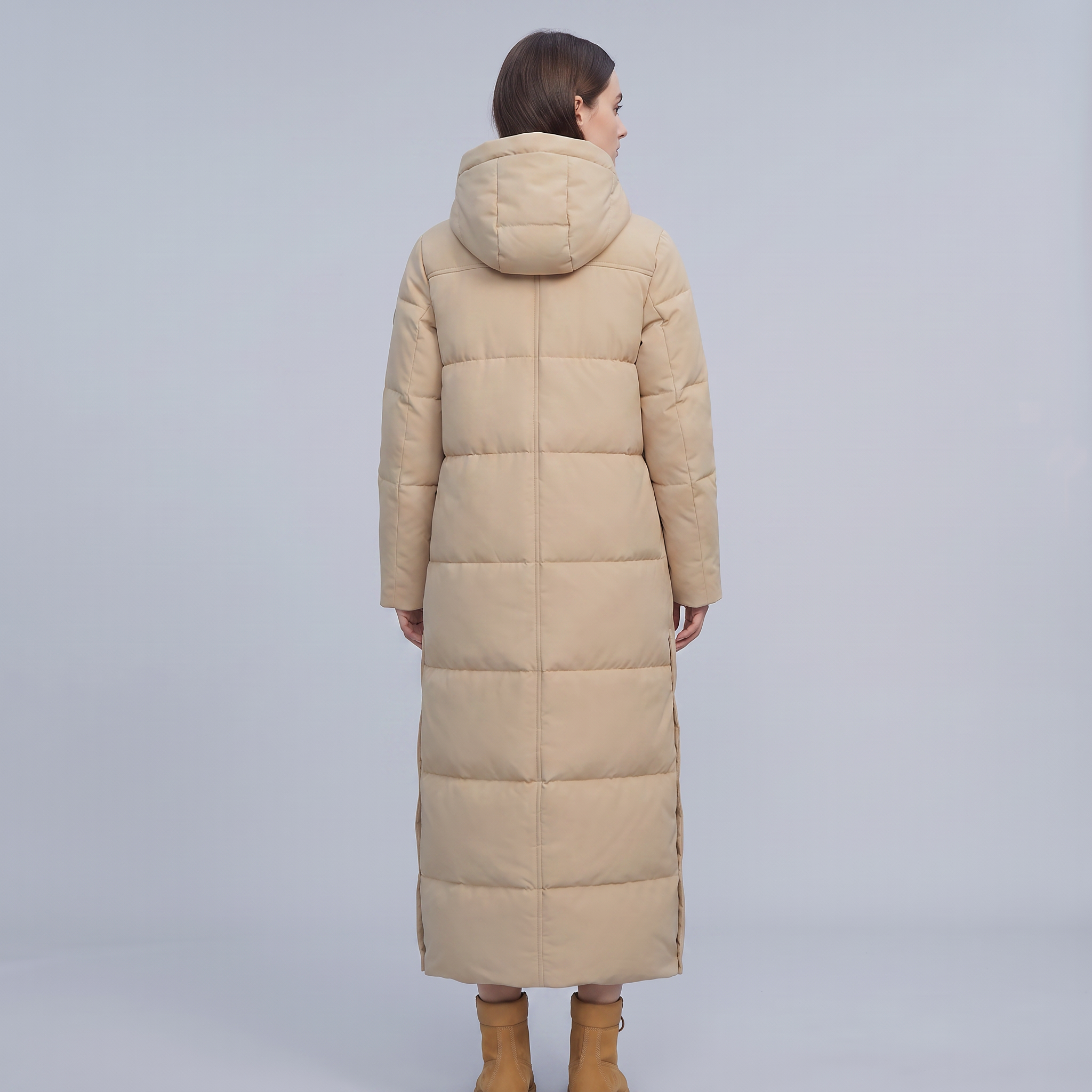 Puffer Jacket Women Winter Quilted Wool Blend