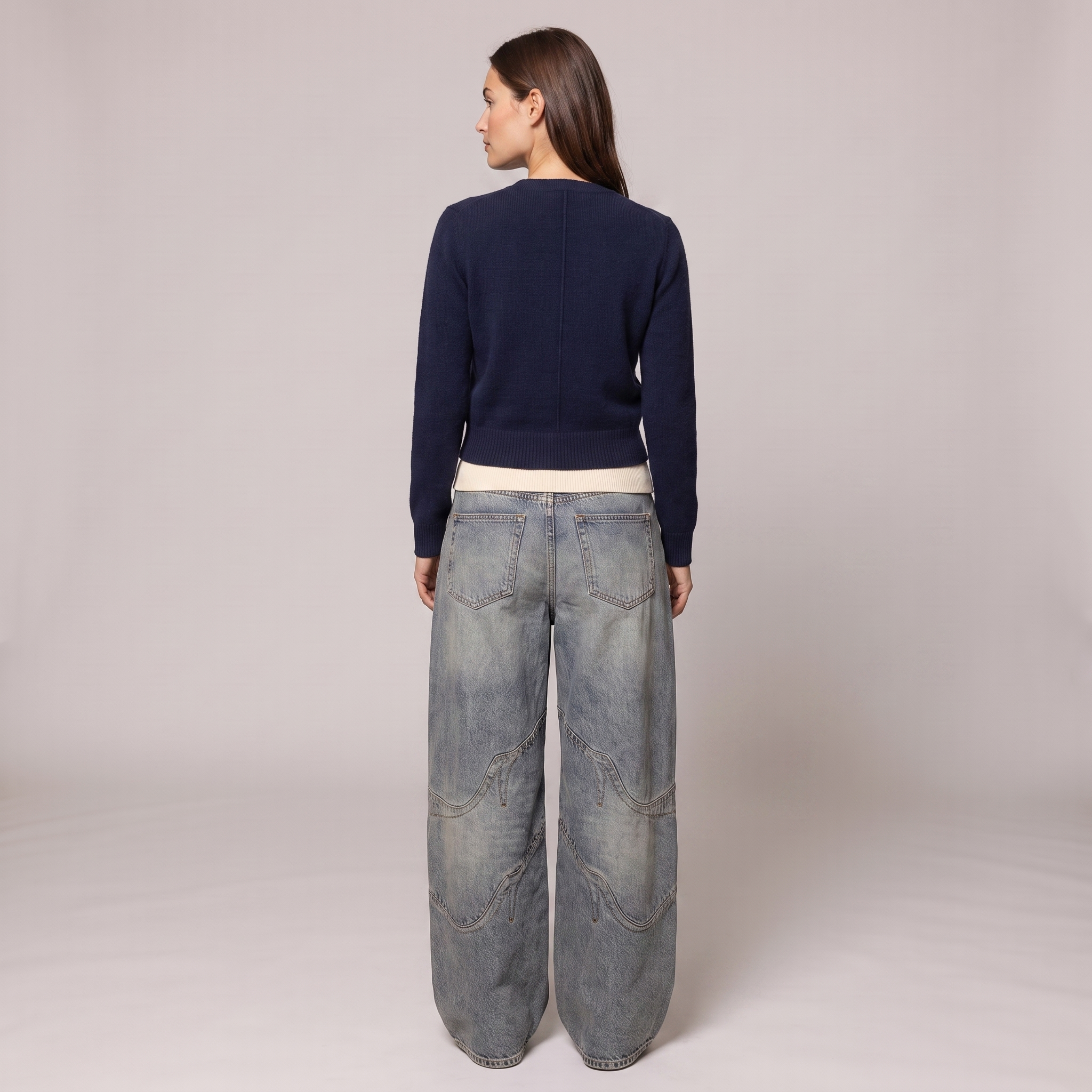 Baggy Jeans Women Low Rise Wide Leg Light Blue
