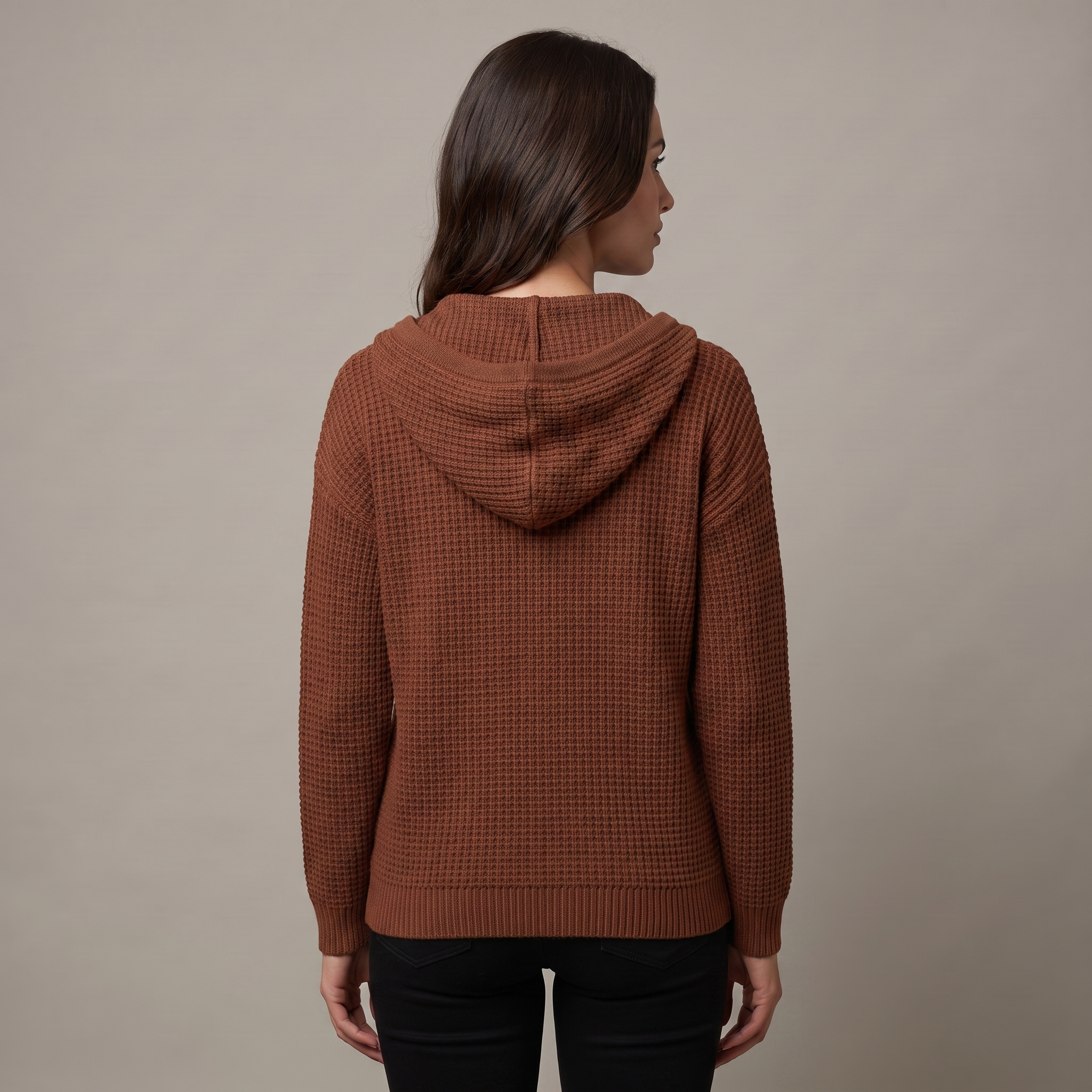 Women's Oversized Hooded Cardigan with a V-Neck