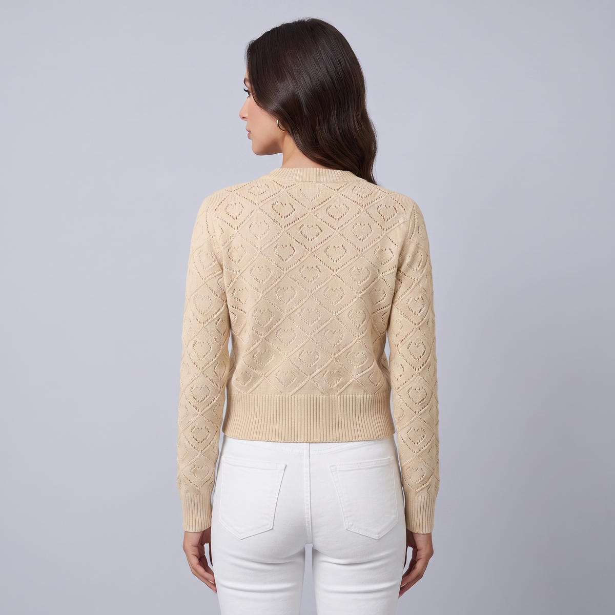 Women's Short Quilted Cardigan with Buttons