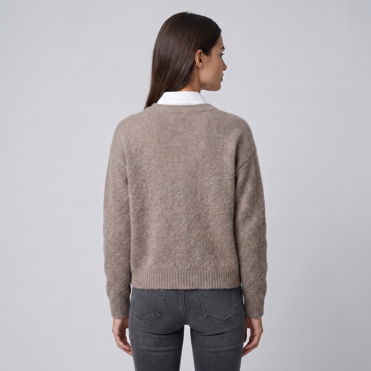 Women’s long-sleeved cardigan with drawstring and patterned print