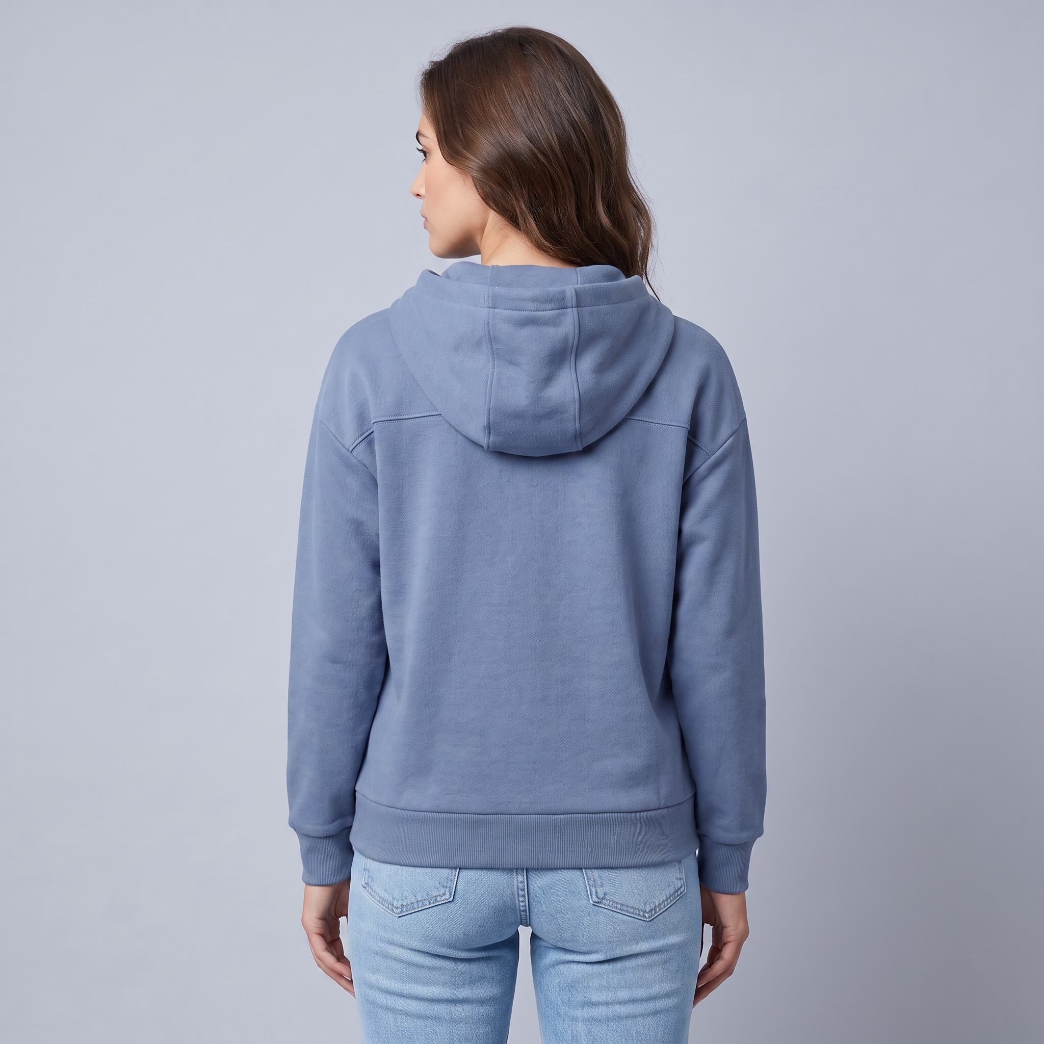 Women’s Hoodie with Hood and Button-Up Collar
