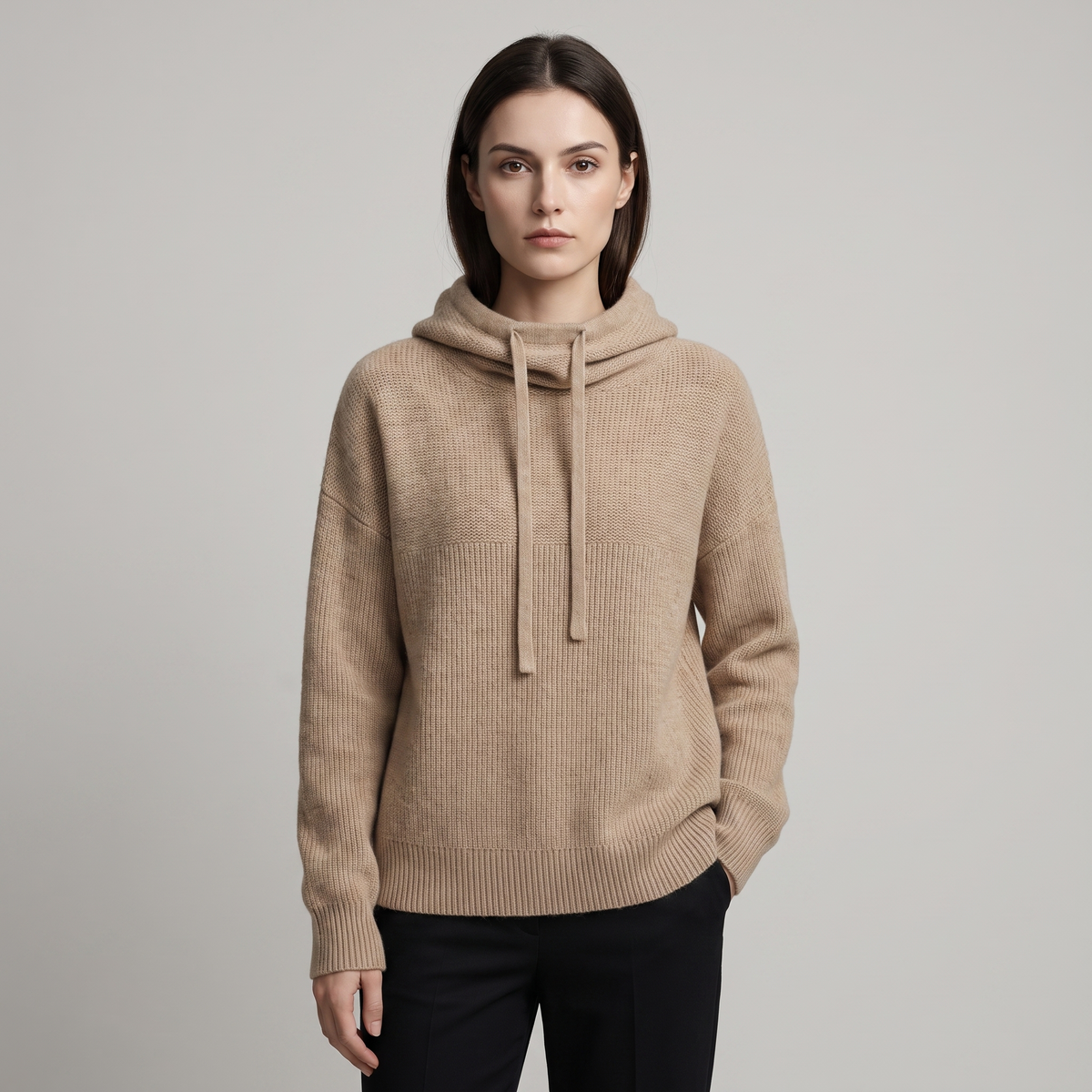 Women’s Merino Wool Hoodie with Hood – Relaxed Fit