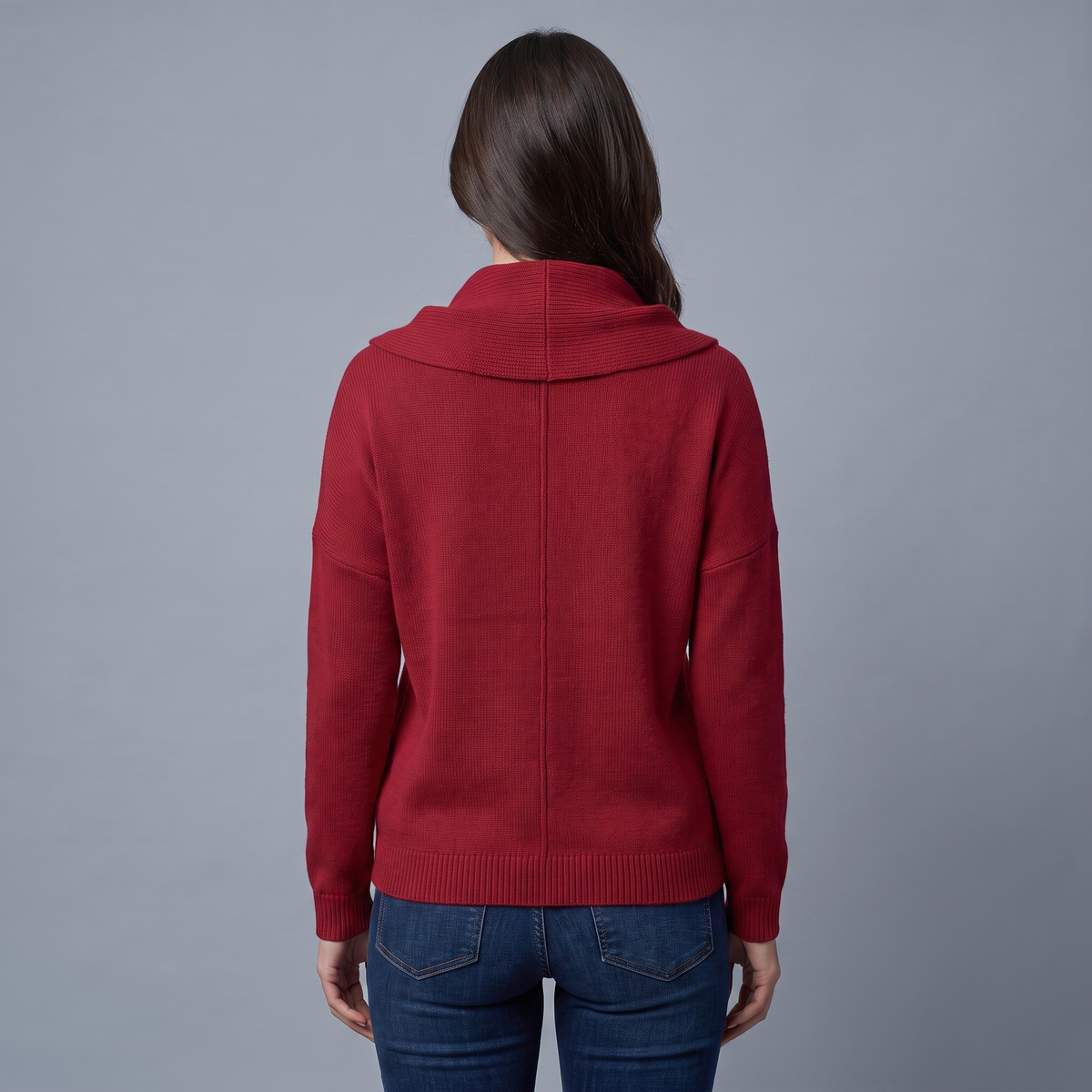Women's Sweater with a Wide Neckline, Soft Knit, and Dropped Shoulders