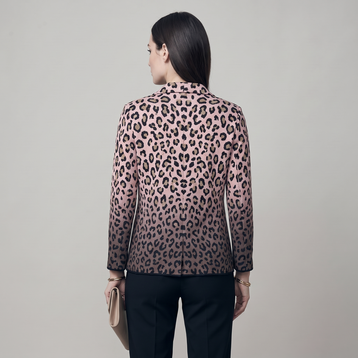 Elegant Leopard Print Relaxed Fit Blazer