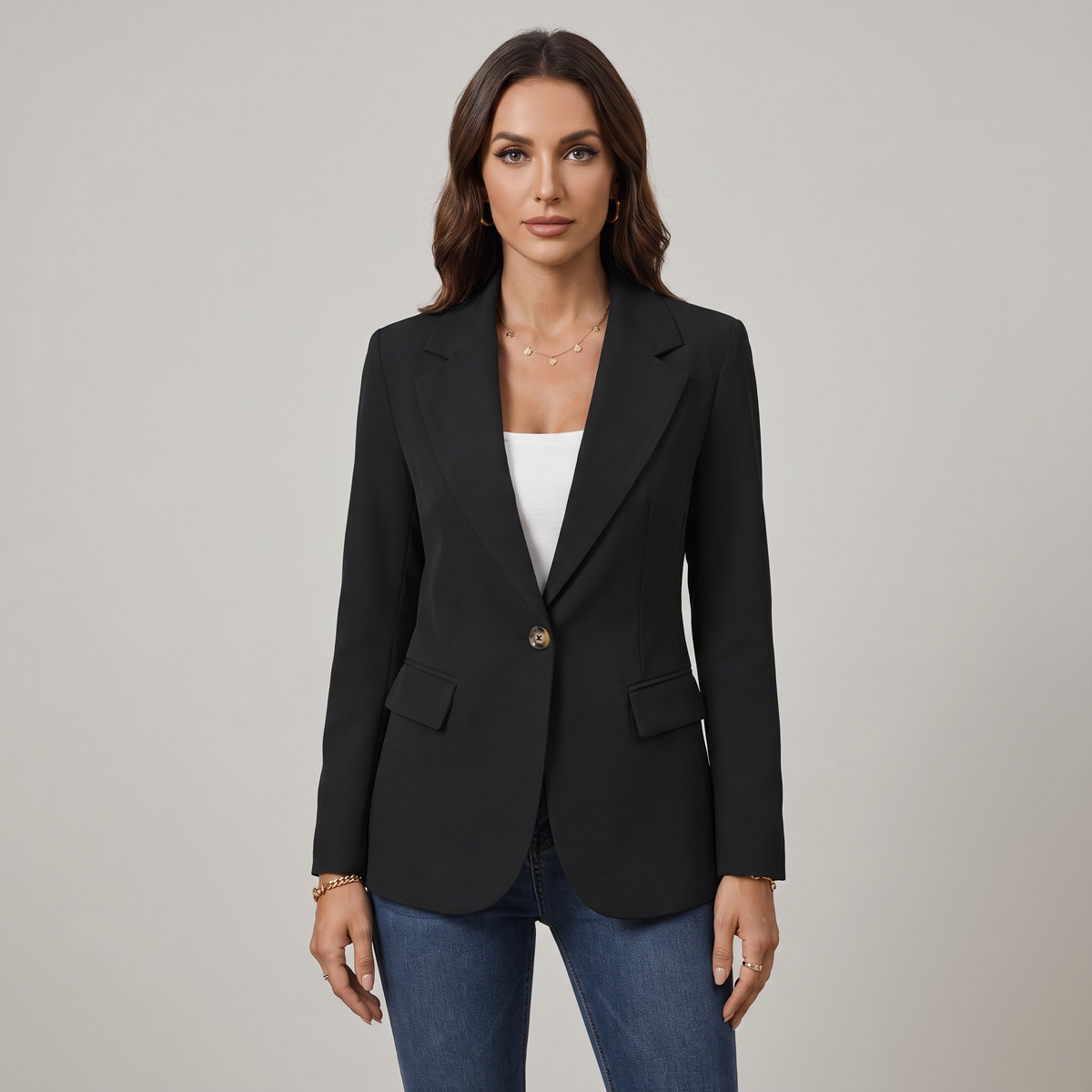 Elegant Tailored Blazer with Classic Lapels