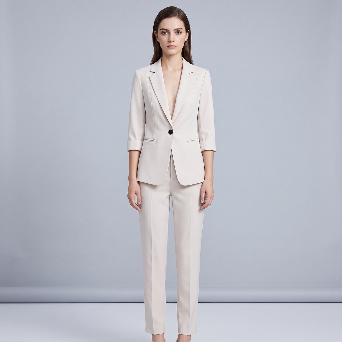 Women’s Suit with Blazer and Straight-Leg Trousers