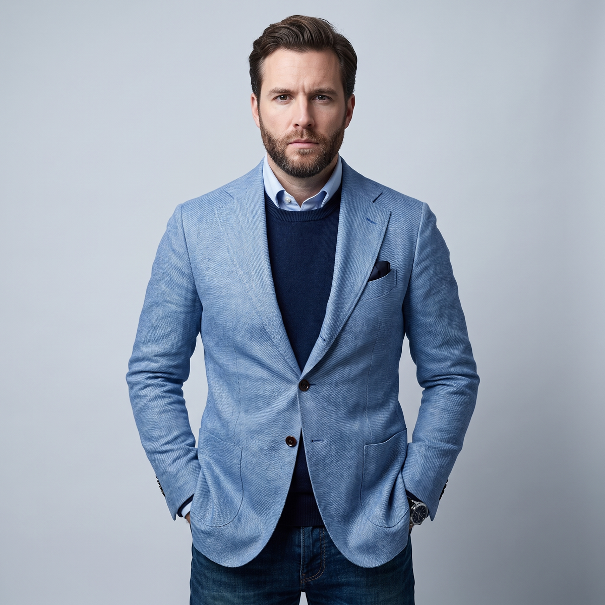 Men’s Single-Breasted Blazer with Classic Lapels
