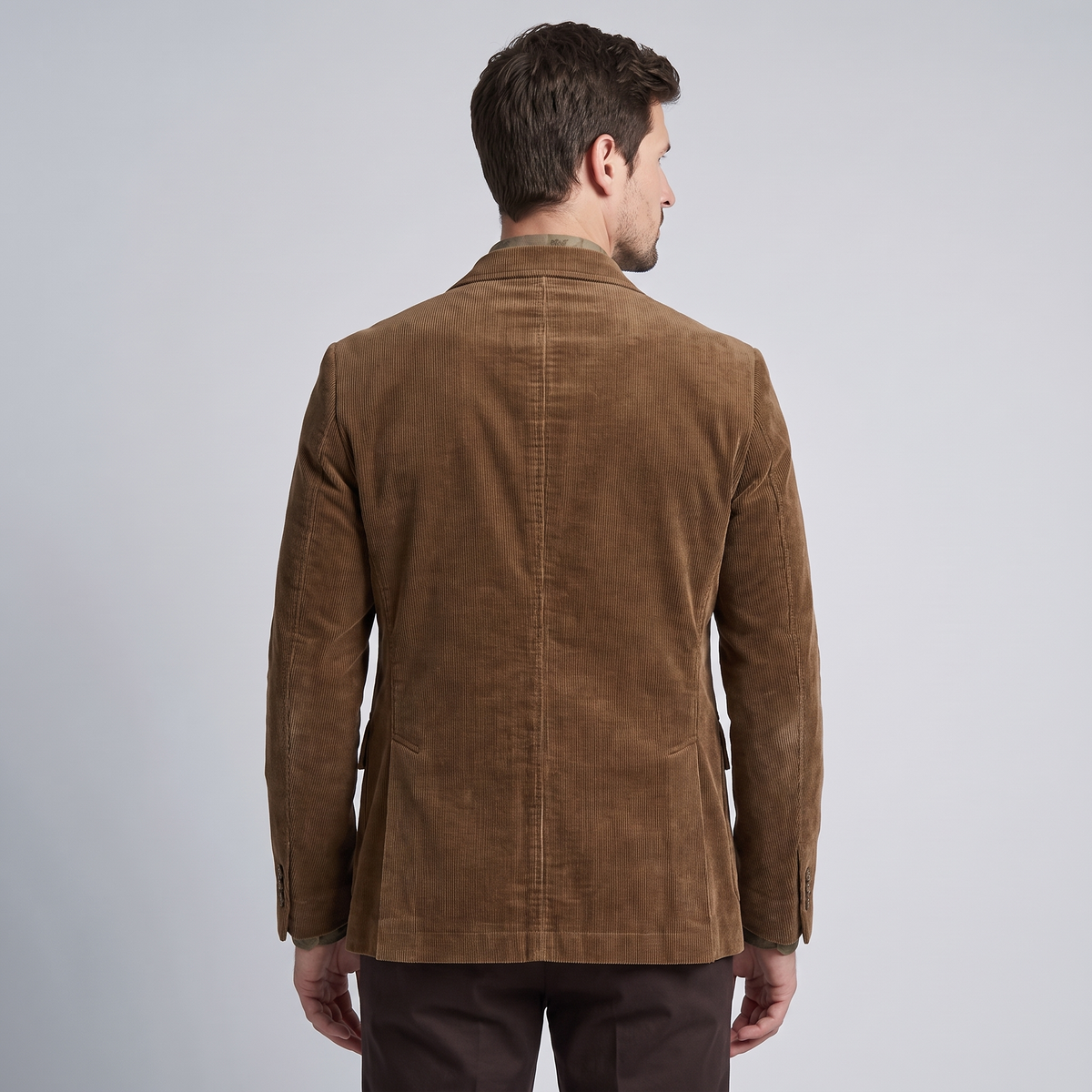 Men’s Ribbed Velvet Blazer with Elbow Patches