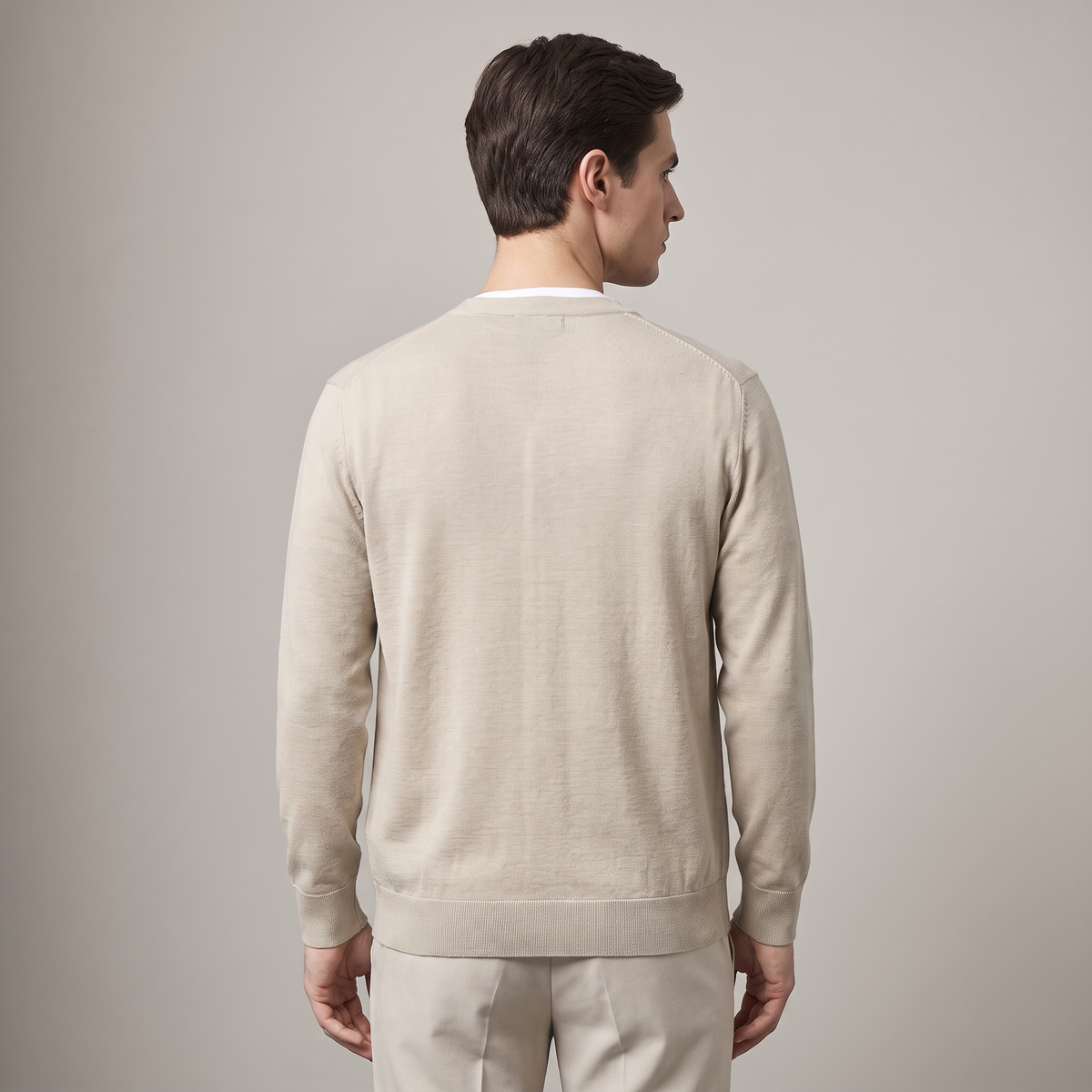 Slim Fit V-Neck Cotton Blend Cardigan