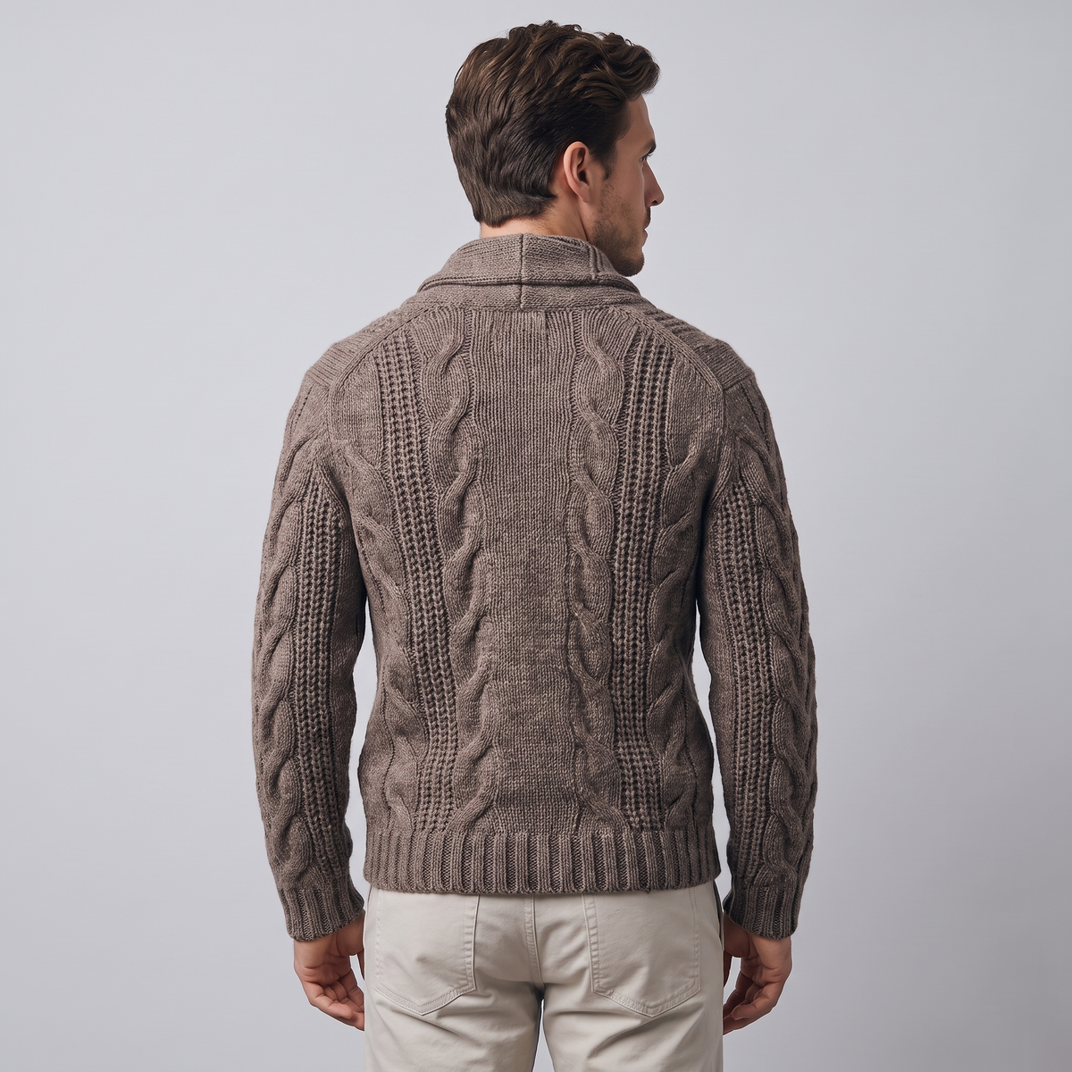Autumnal Knitted Cardigan with Button Fastening