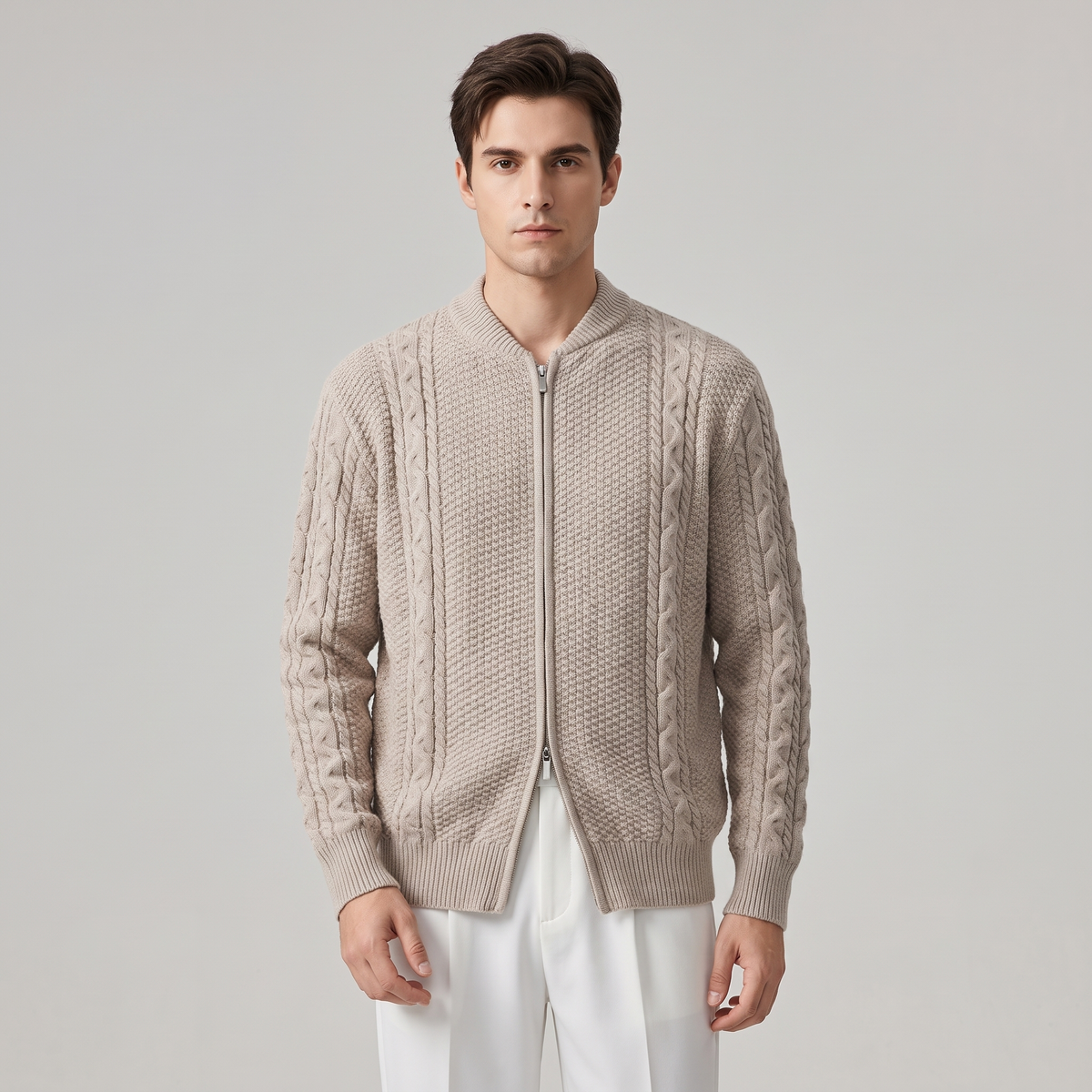 Men’s Relaxed Fit Front-Zip Cardigan