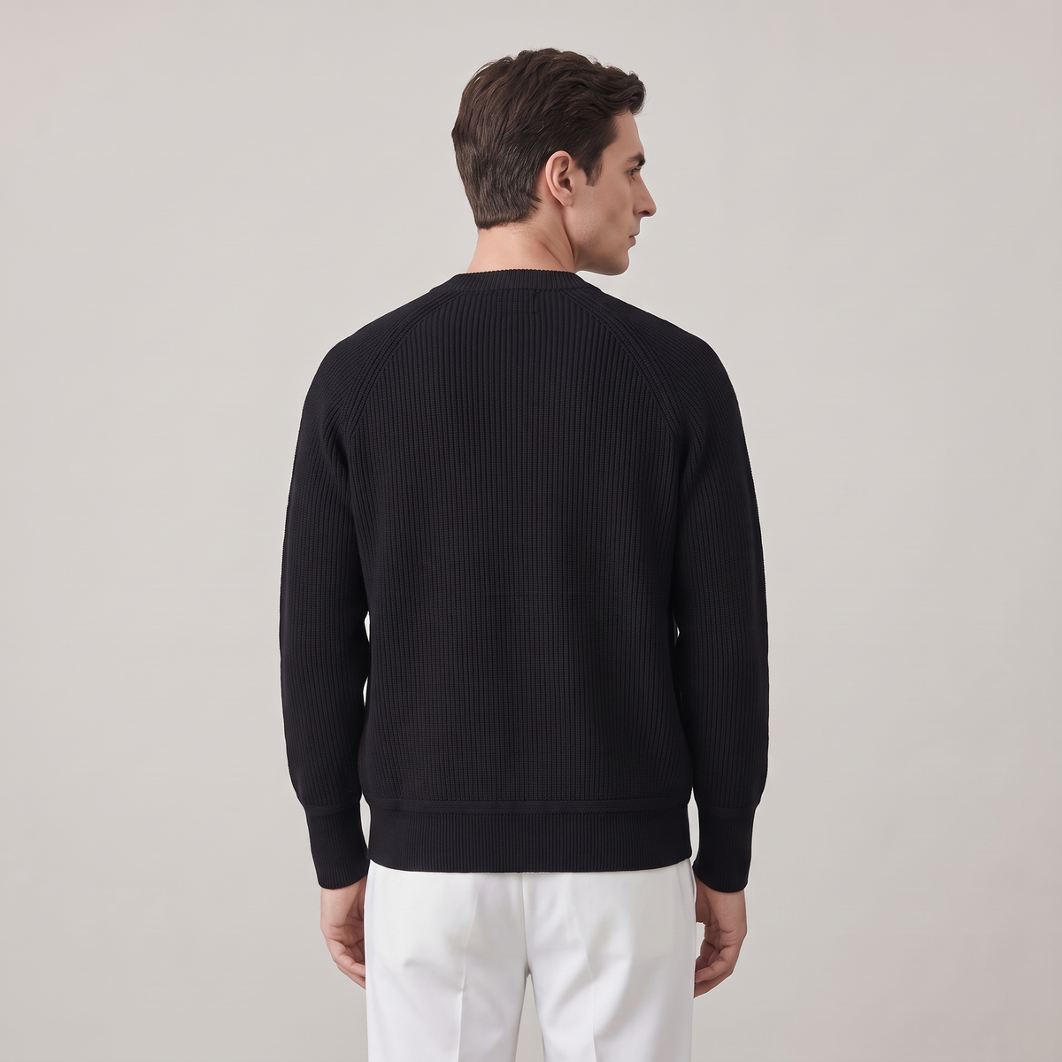 Men’s Slim Fit Crew Neck Solid Colour Cardigan