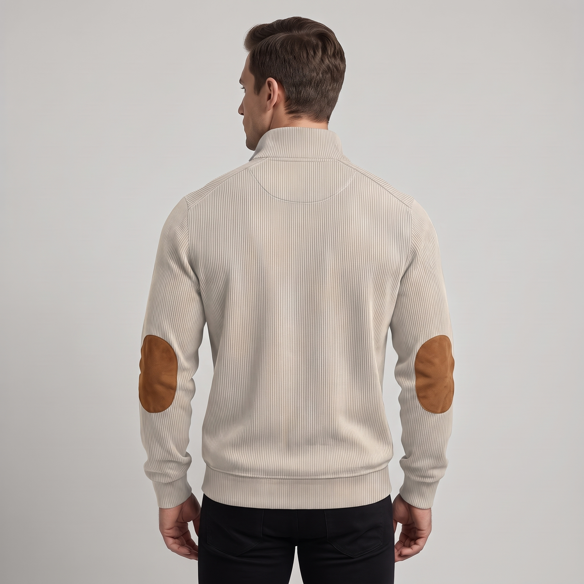 Men’s Ribbed Cuff Quarter Zip Sweater