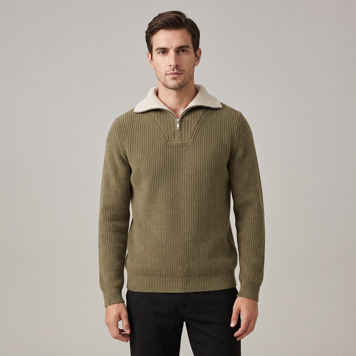 Men’s Wool Quarter Zip Sweater