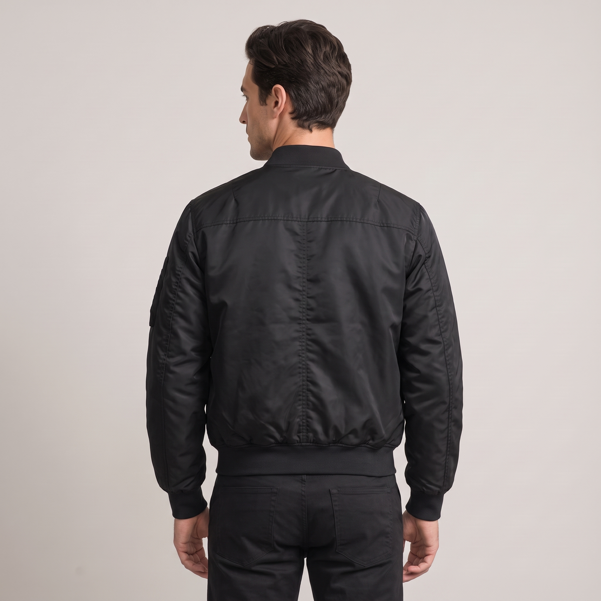 Men’s Bomber Jacket Lightweight Blended Fabric with Pocket