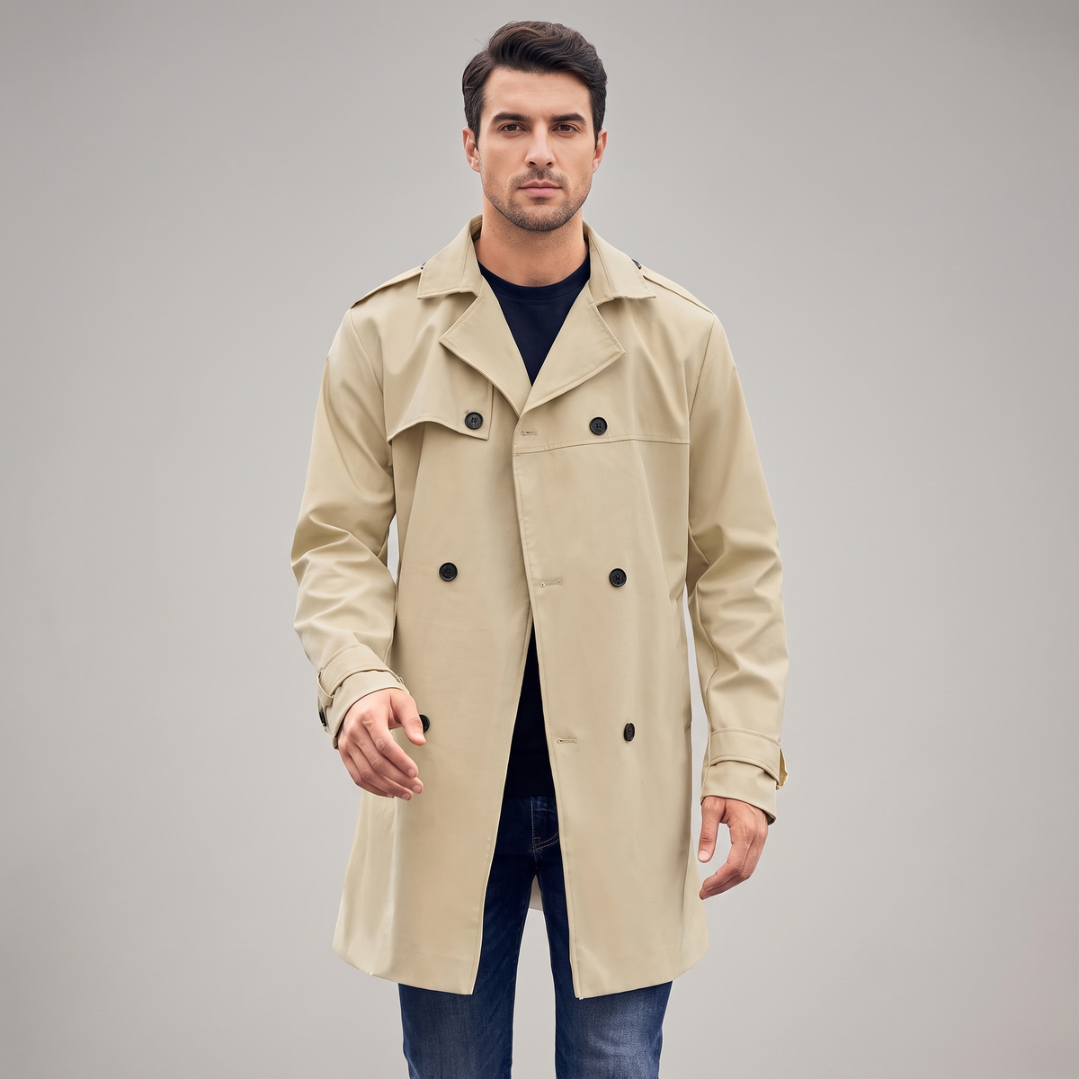 Men’s Winter Jacket Structured Double-Breasted